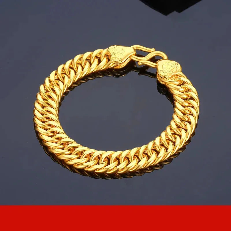 24K Pure Gold Bracelet for Men - 999 Solid Real Gold Bangle, Classic & Trendy Luxury Jewelry Gift - Perfect for Parties, Weddings & Special Occasions (2023 New Collection)