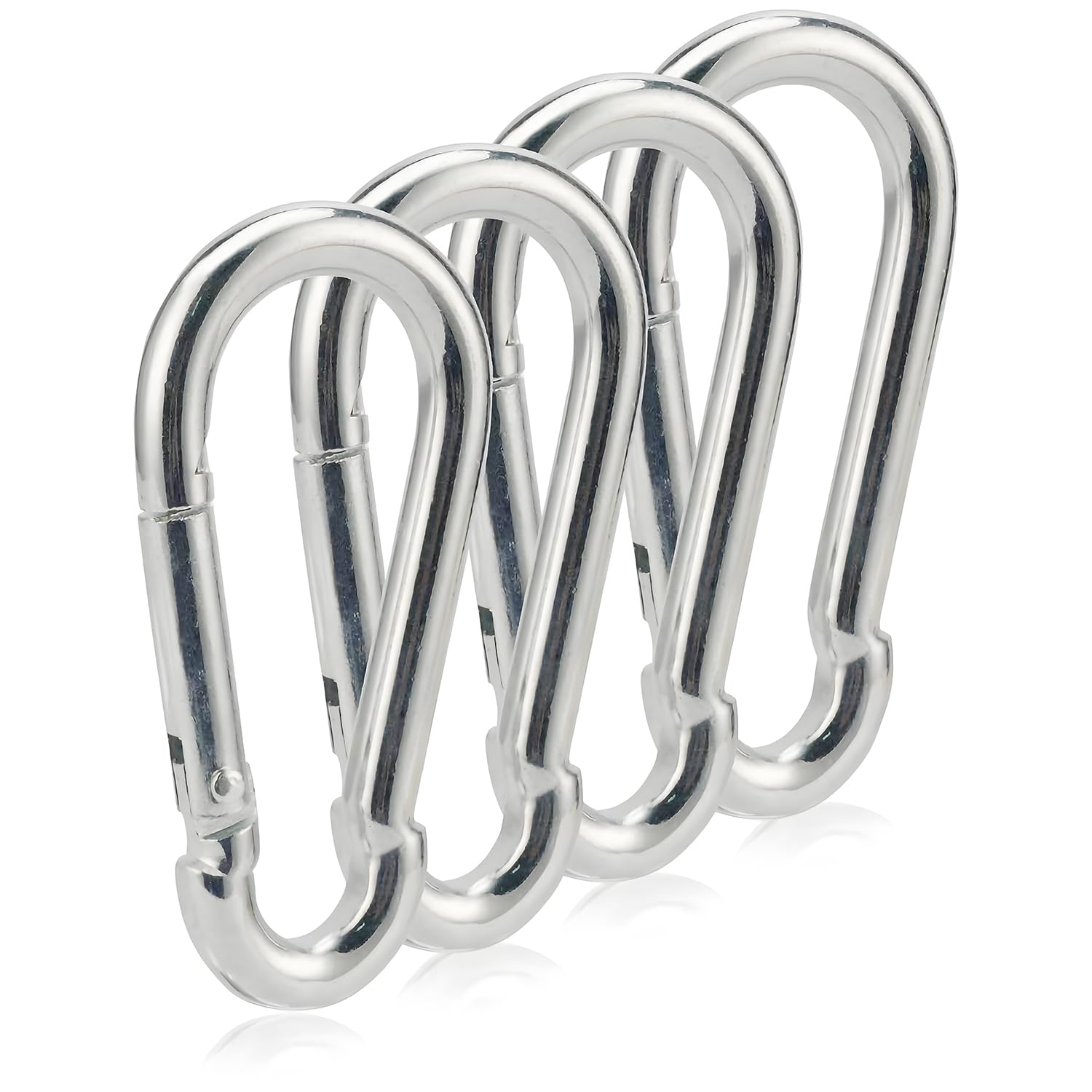 4 Pack Heavy Duty SUS304 Carabiners - 3.15 Inch Rust-Free Clips for Hammocks, Gym, Camping, Hiking, Dog Leash & Outdoor Gear - Perfect for Rock Climbing, Backpacking, Travel & Sports Equipment
