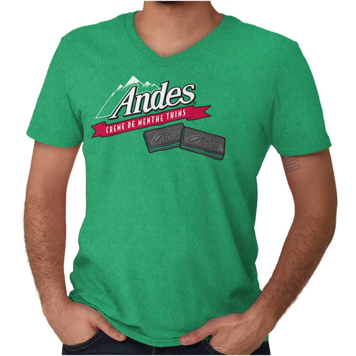 Original Andes Chocolate Mints Logo V-Neck T-Shirt for Men & Women - Casual Wear, Gift Idea, Fan Merchandise
