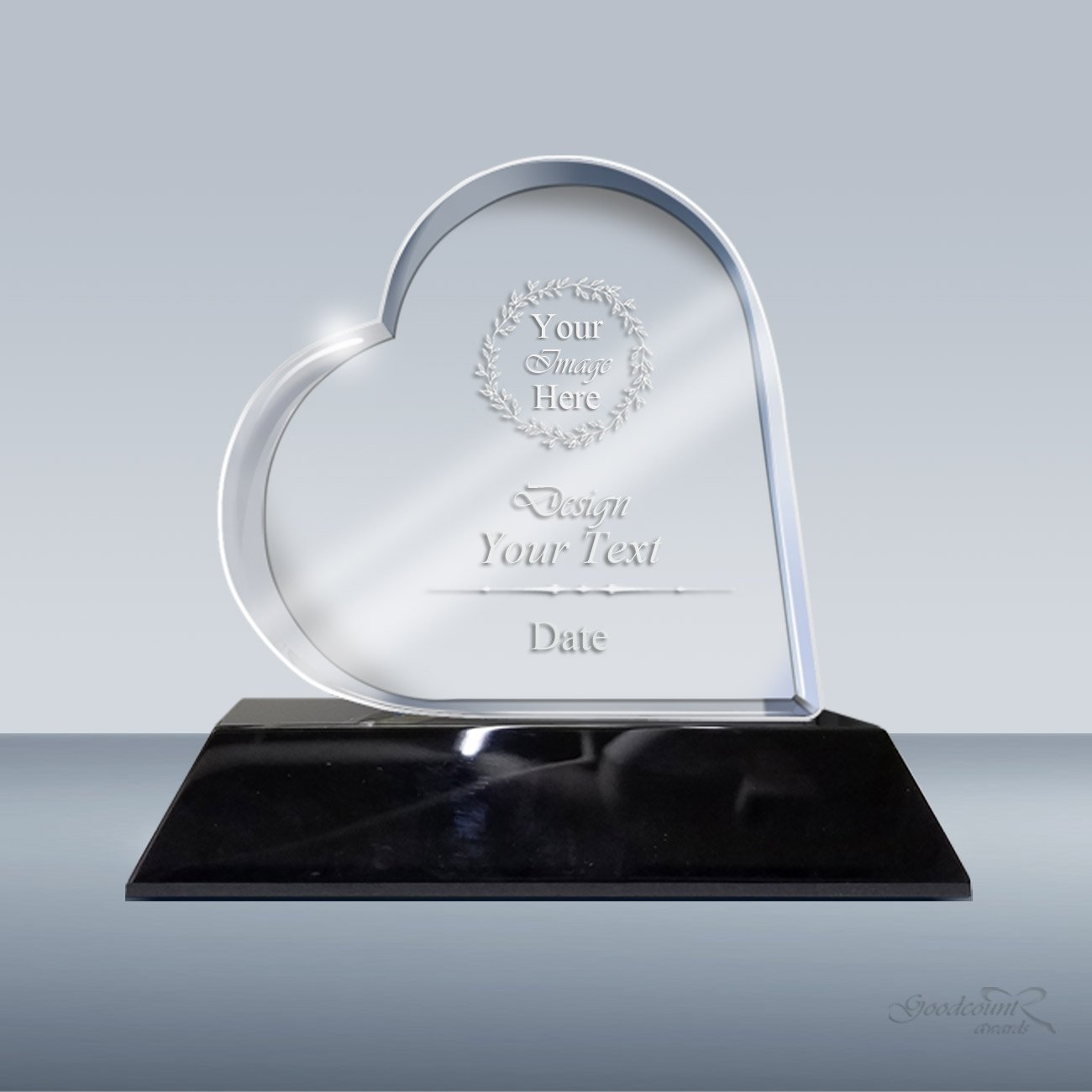3D Crystal Heart with Custom Laser Engraved Photo - Personalized Glass Gift with LED Light Base (GACB0017) - Perfect for Anniversaries, Weddings & Romantic Gifts