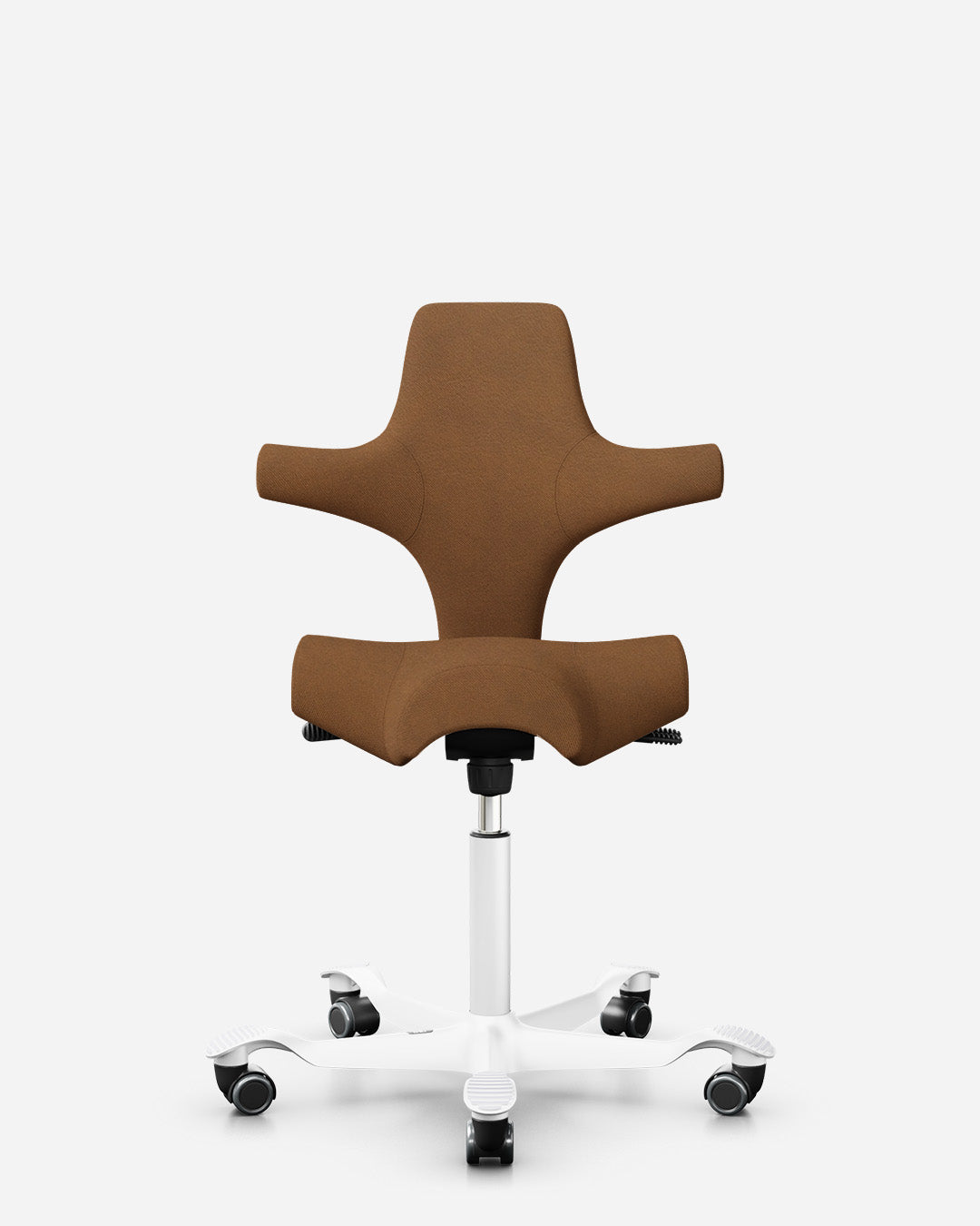 HÅG Capisco 8106 Ergonomic Office Chair - Genuine Leather Wollsdorf Paloma Natur with White Base | Perfect for Home Office, Workspace & Gaming Setup