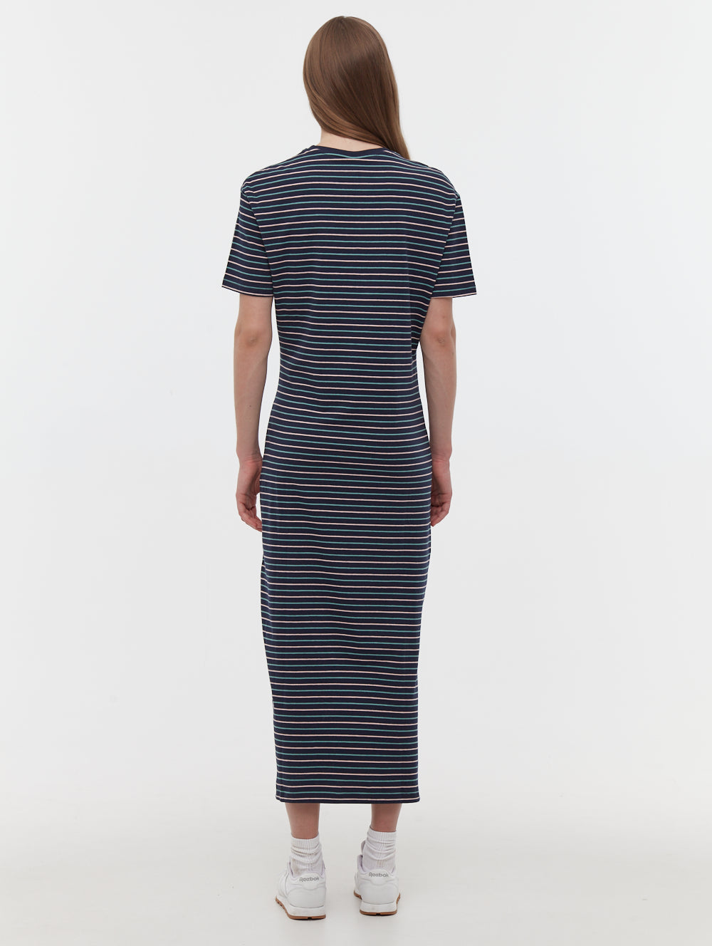 Marri Striped T-Shirt Maxi Dress for Women - Casual Summer Beach Dress with Long Sleeves - Perfect for Vacations, Parties, and Everyday Wear