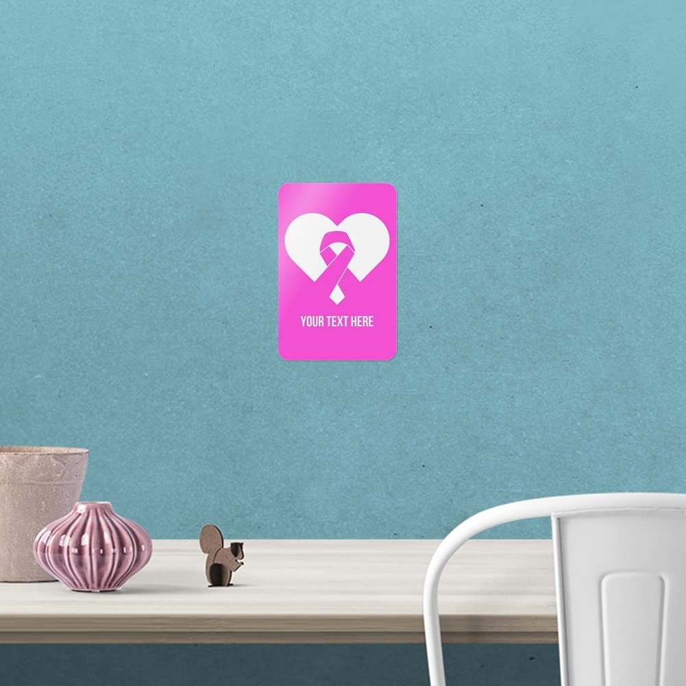 Personalized Custom 1 Line Breast Cancer Pink Ribbon Heart Sign - Home, Office & Business Decor - Perfect for Awareness Events, Fundraisers & Support Gifts
