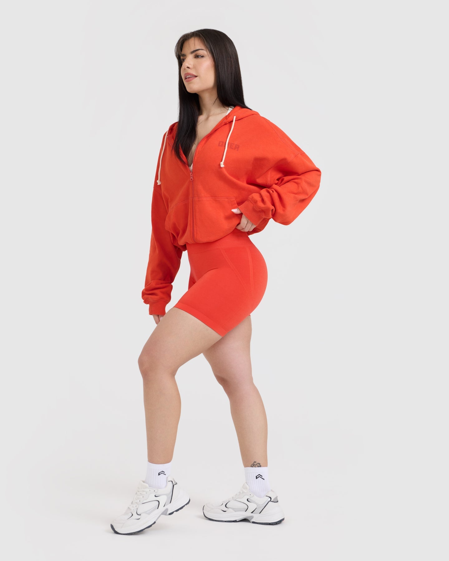 Raw Lounge Oversized Zip Hoodie for Men & Women - Charged Orange | Cozy Fleece Pullover for Casual Wear, Gym, Travel & Loungewear