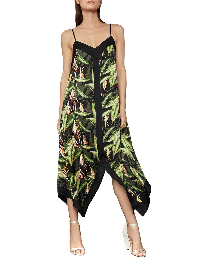 BCBGMAXAZRIA Women's Floral Print Handkerchief Hem Dress - Elegant Summer Party, Wedding Guest & Cocktail Attire