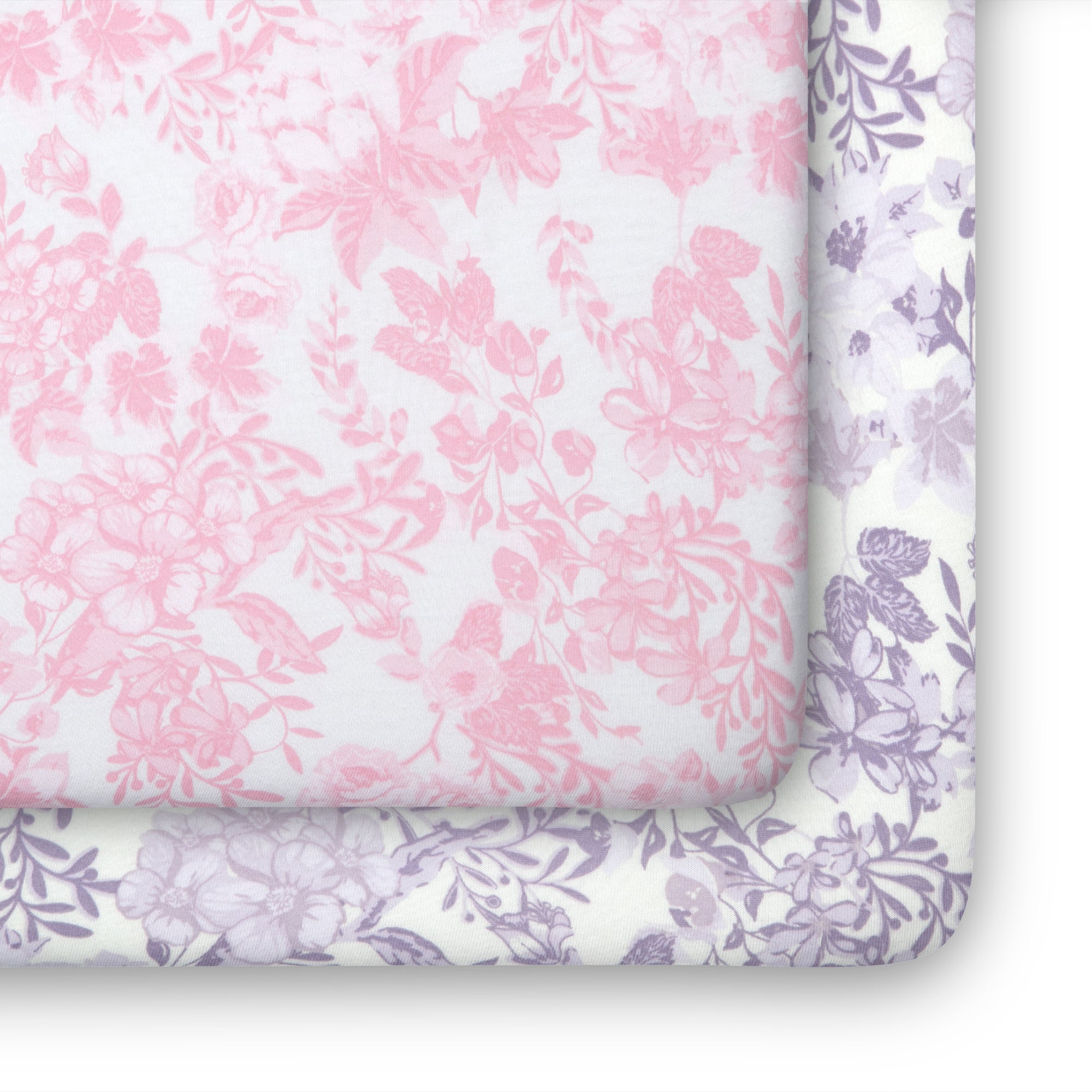 Pastel Floral Fitted Crib Sheets 2 Pack - Soft Baby Crib Bedding Set for Nursery, Girls & Boys Room Decor - Perfect for Newborns, Toddlers & Daycare Use
