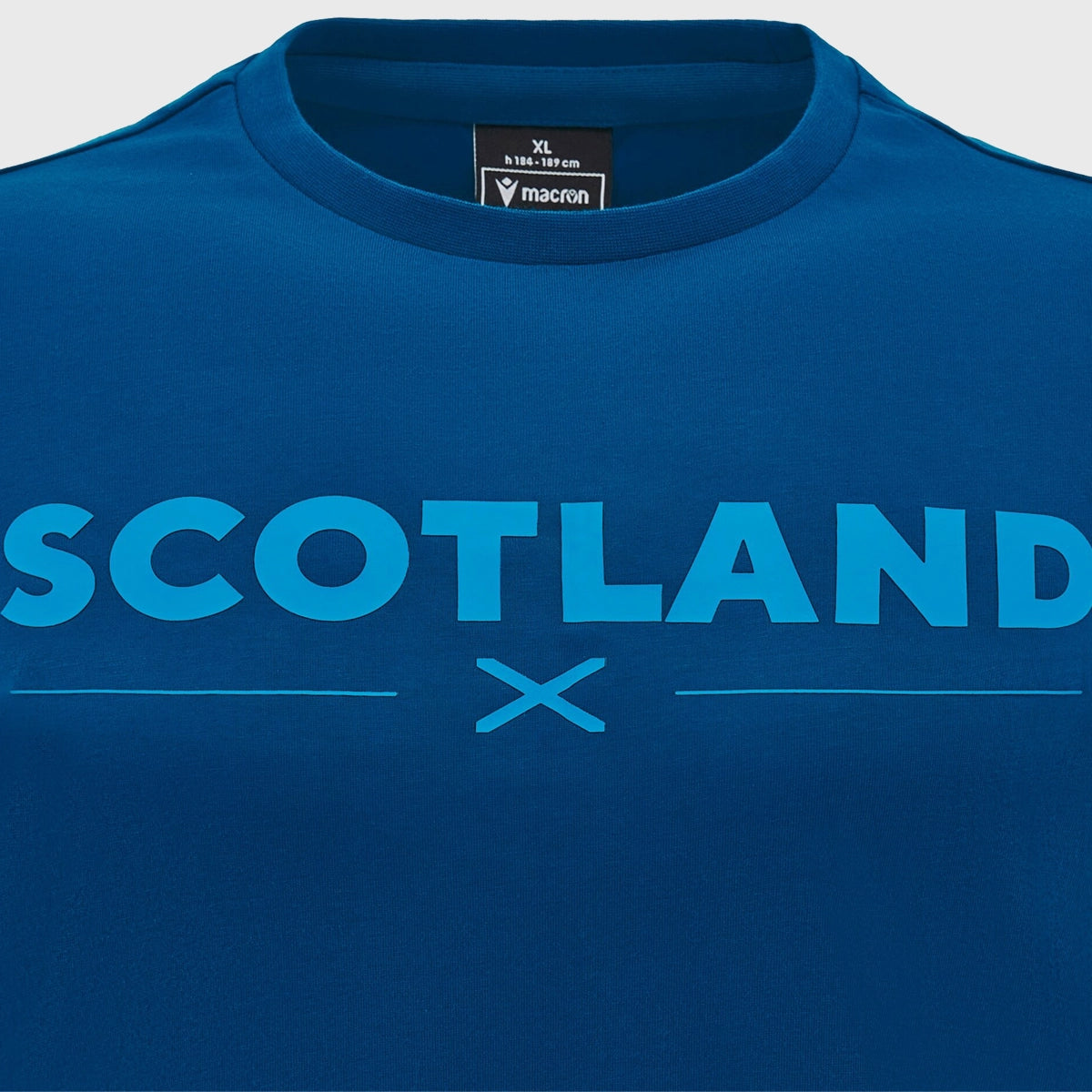 Scotland Rugby Fan Macron Cotton T-Shirt - Navy Blue Casual Tee for Men - Perfect for Game Day & Casual Wear