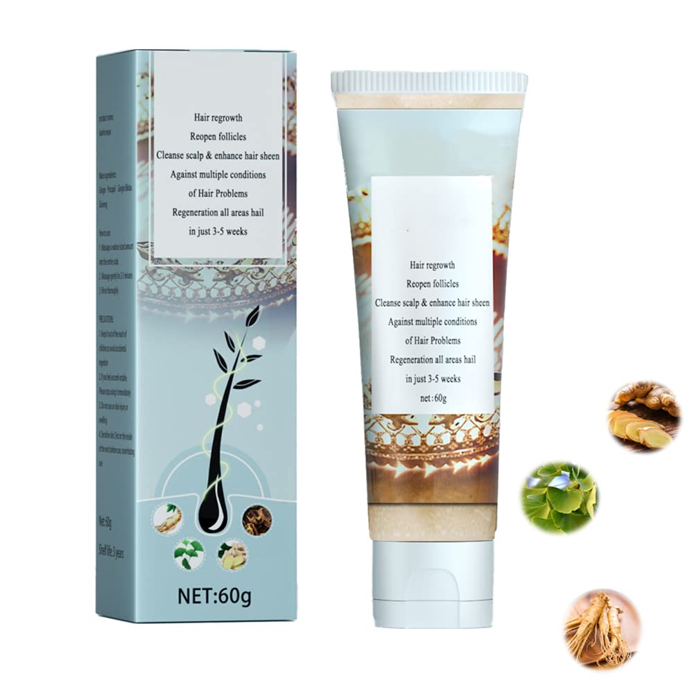 Ginger Scalp Scrub Shampoo for Hair Growth & Thickening | Anti-Hair Loss Treatment with Serum Essence | Volumizing & Strengthening Hair Care for Men & Women | Perfect for Daily Use & Scalp Detox