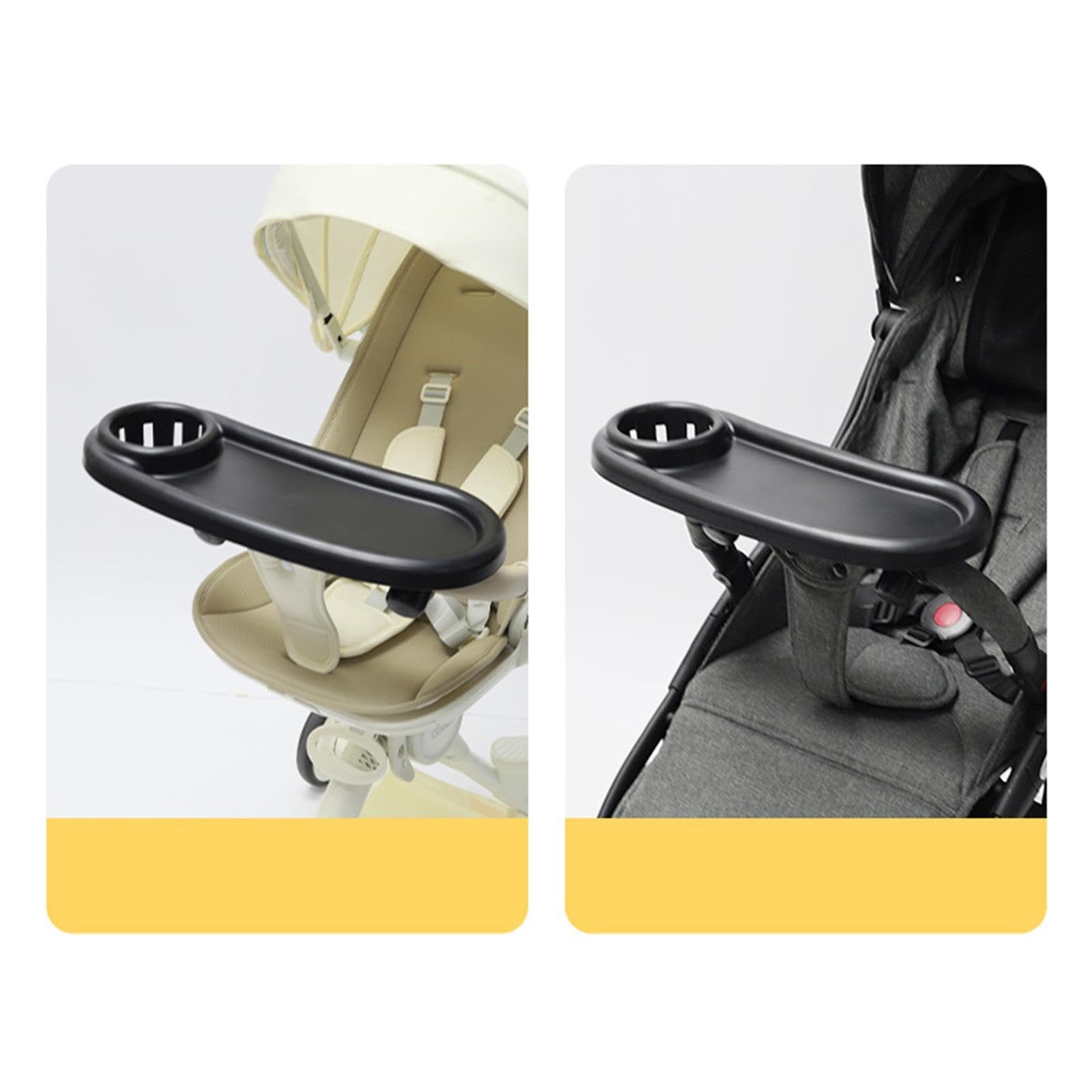 Universal Stroller Tray with Cup Holder & Phone Stand - Snack Tray for Baby Strollers, Secure Drink Holder & Snack Organizer - Perfect for On-the-Go Feeding, Park Outings & Travel Accessories