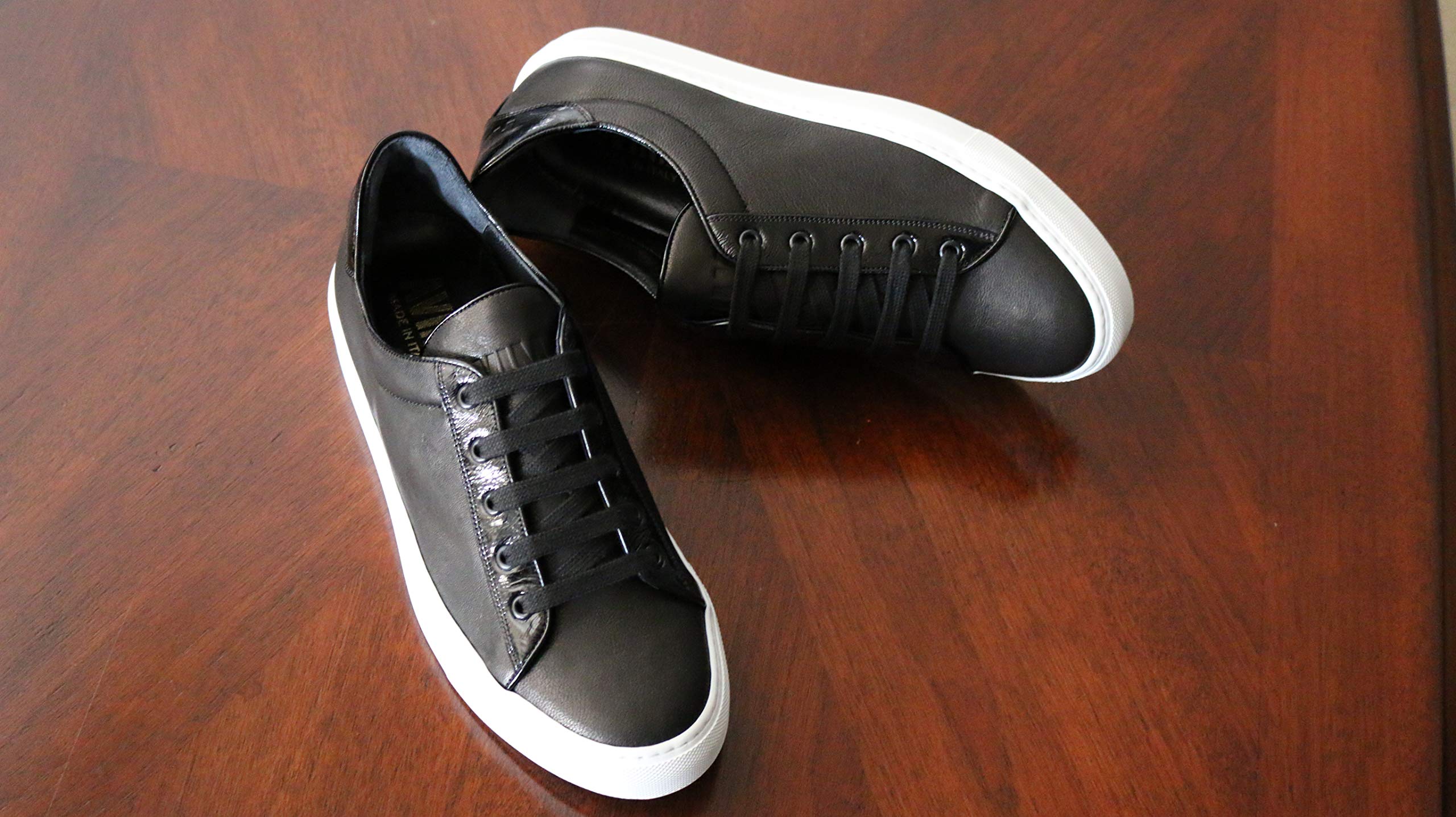 AVIMA Men's Il Capitano Italian Leather Luxury Sneakers - Premium Black Leather Casual Shoes for Men - Perfect for Christmas Gifts, Birthday Presents & Everyday Wear