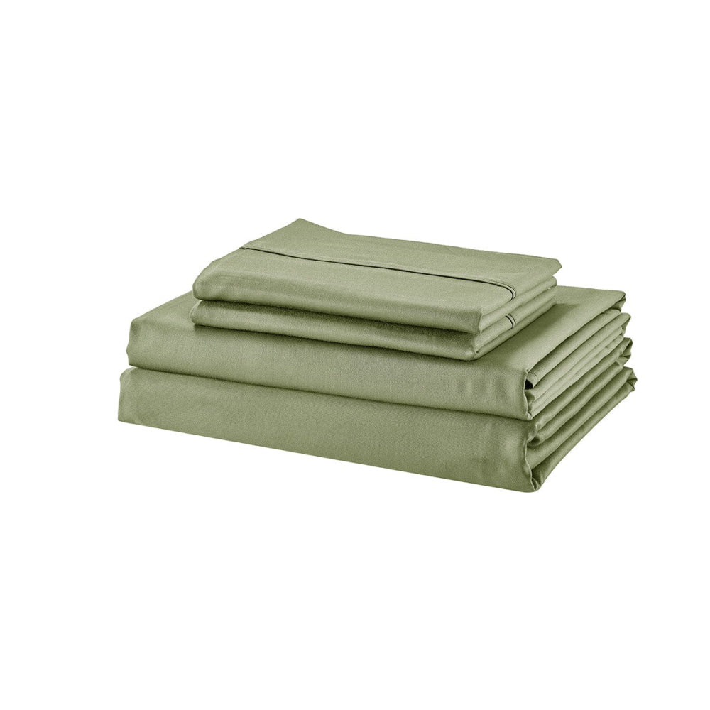 Luxury 1200 Thread Count Egyptian Cotton Quilt Cover Set - Oiled Green - King/Queen Size - Ultra Soft & Breathable Bedding for All Seasons - Perfect for Master Bedroom, Guest Room & Hotel Use