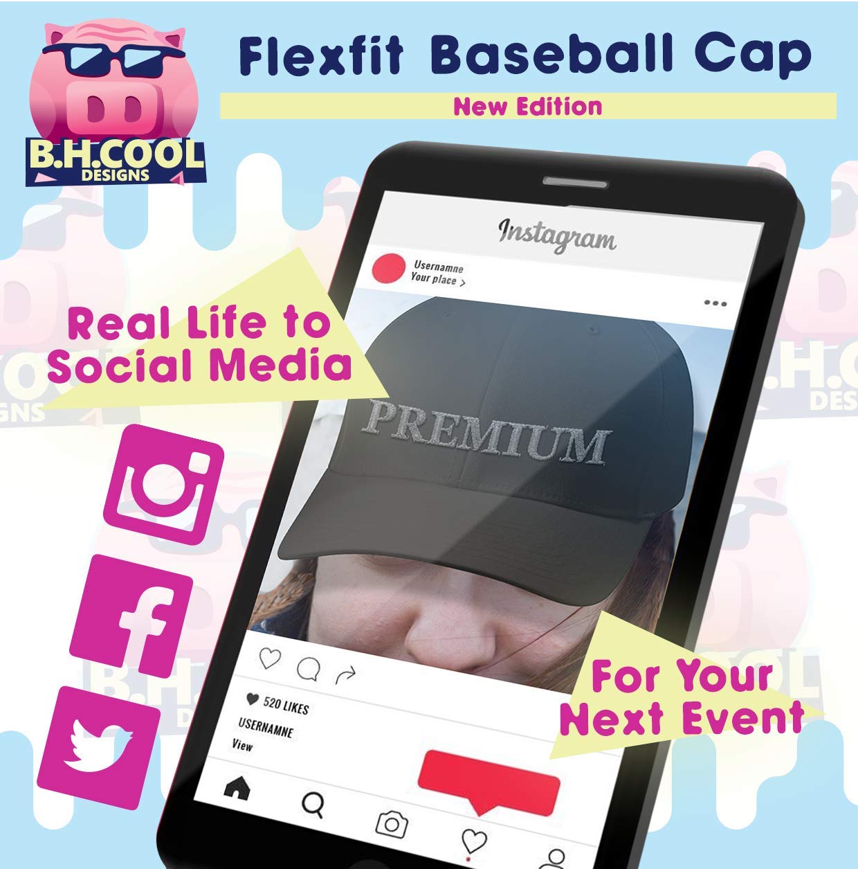 Flexfit 6277 Hydrogenation Baseball Cap - Unisex Adjustable Hat for Men & Women with Pre-Curved Visor | Comfortable Flexfit Technology | Perfect for Outdoor Sports, Casual Wear & Sun Protection