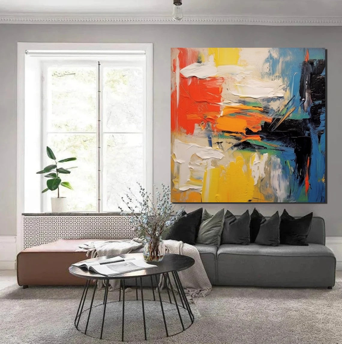 Extra Large Wall Art Paintings - Modern Abstract Acrylic Canvas Art for Dining Room Decor | Contemporary Palette Knife Painting with Heavy Texture | Perfect for Living Room, Bedroom & Office Wall Decor