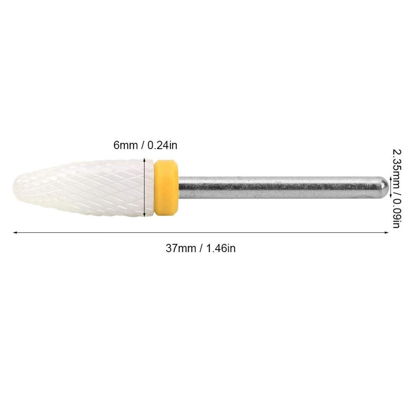 Jeanoko Corn-Head-Shaped Nail Drill Bits for Electric Grinding Machines - Lightweight Ceramic Grinding Head Accessories (XF Extra Fine Yellow Box) - Perfect for Professional Nail Salons & At-Home Manicures