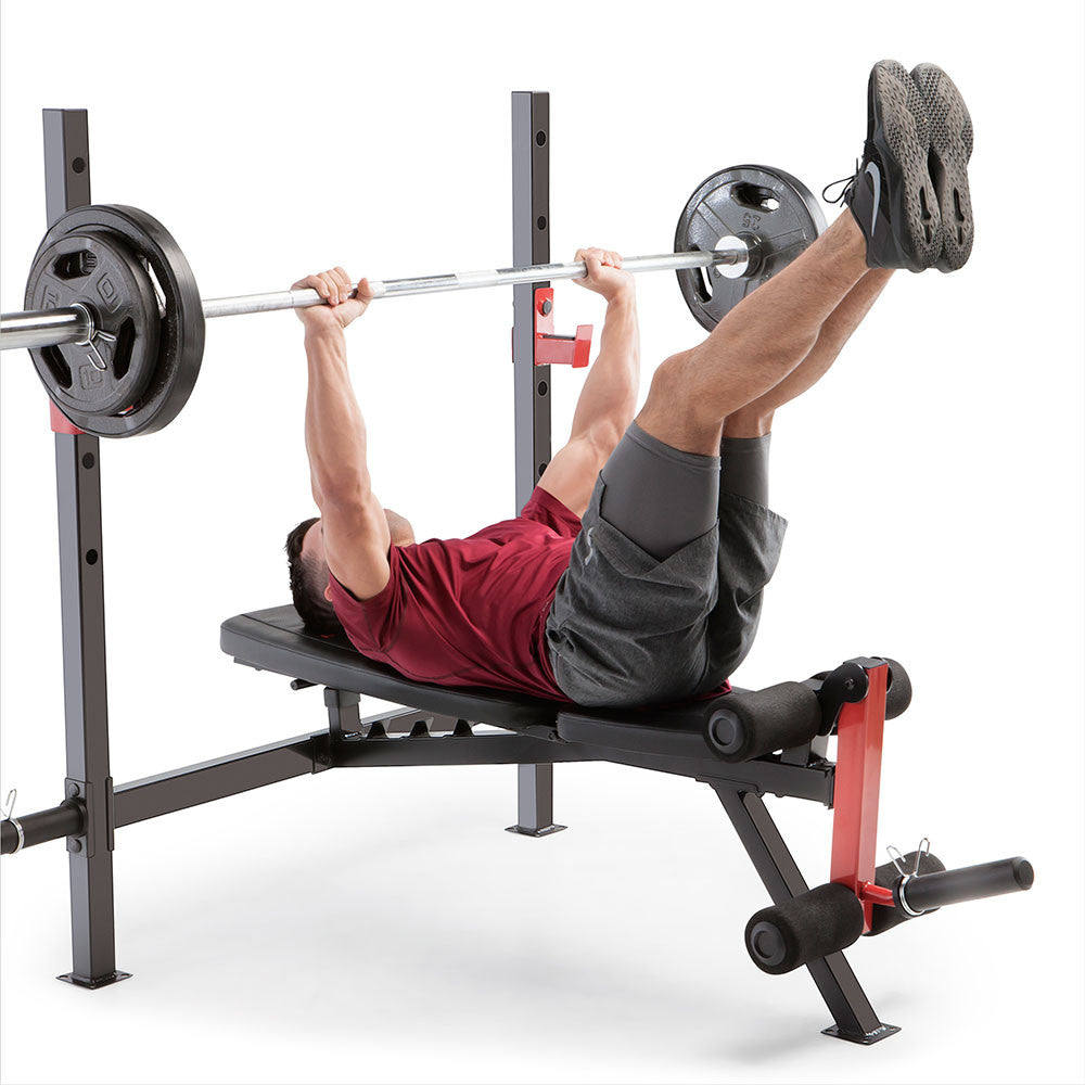 Marcy Adjustable Olympic Weight Bench MWB 4811 - Heavy Duty Home Gym Equipment for Strength Training & Bodybuilding - Perfect for Home Workouts & Fitness Enthusiasts