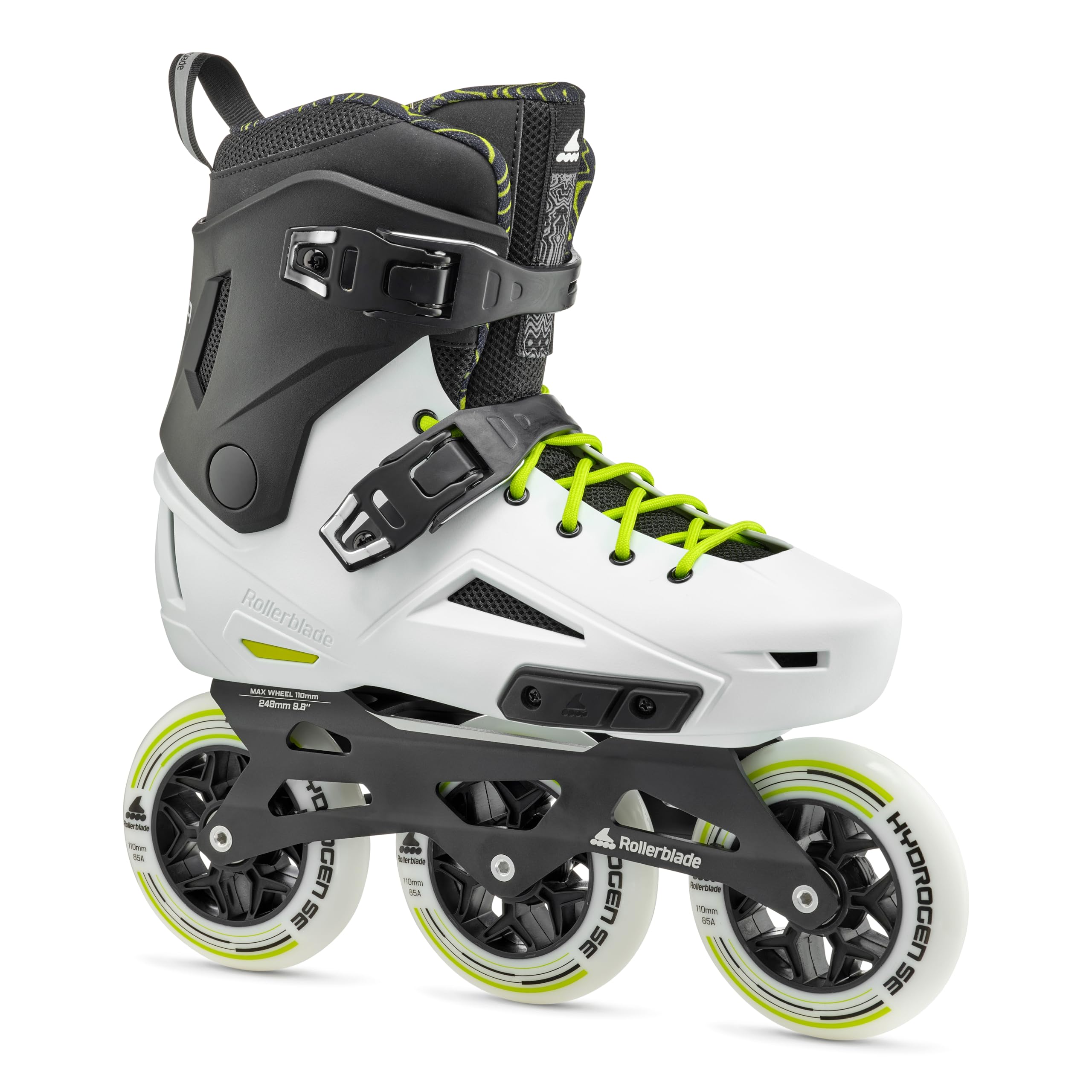 Rollerblade Lightning 110 Unisex Adult Urban Inline Skates - White & Black for Fitness, Commuting & Outdoor Recreation