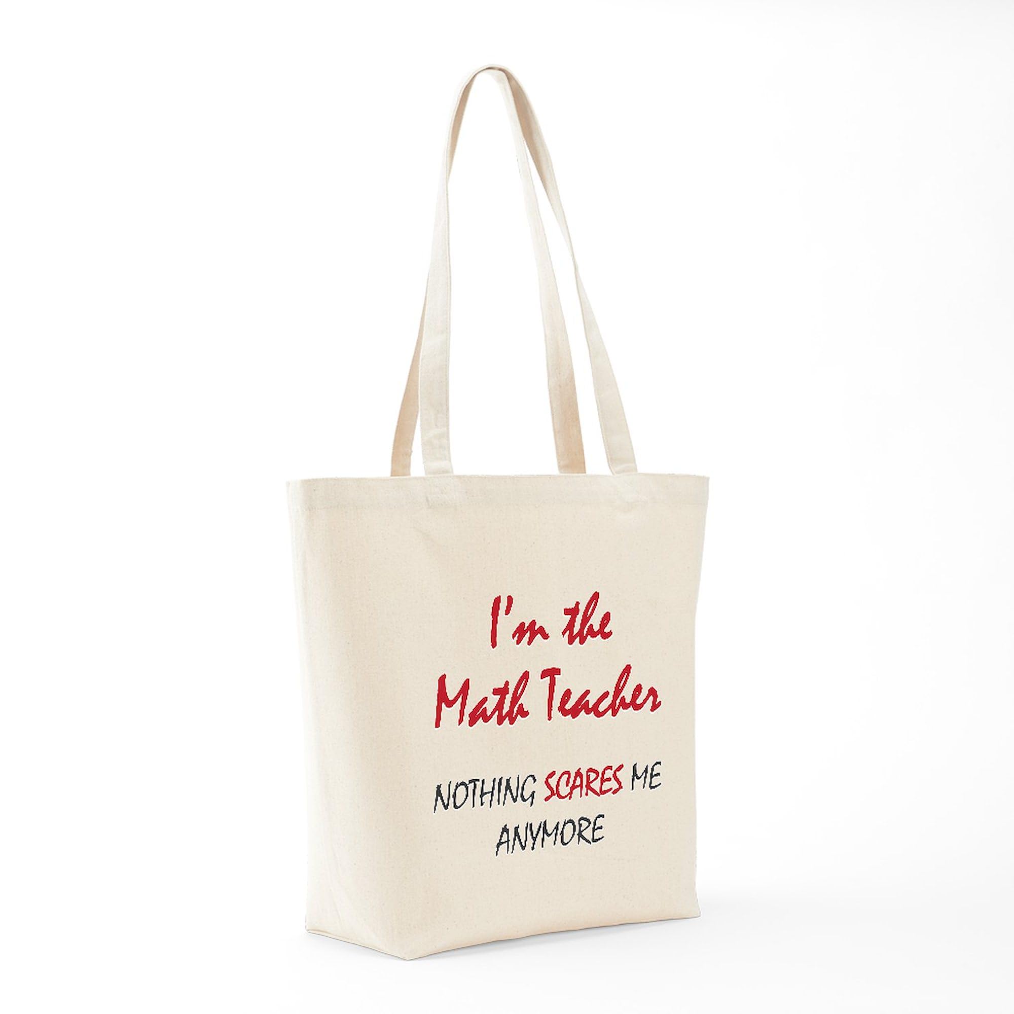 Math Teacher Tote Bag - Natural Canvas Reusable Shopping Bag for School, Groceries & Everyday Use | Durable & Eco-Friendly