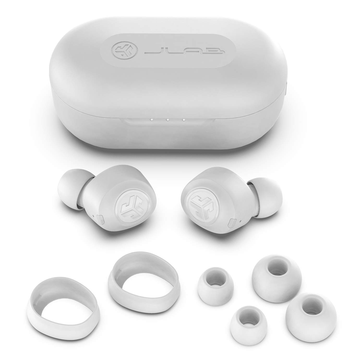 JLab Audio JBuds Air True Wireless Signature Bluetooth Earbuds with Charging Case - White | Wireless Earbuds for Running, Workout, Gym & Travel | Noise Isolating & Long Battery Life