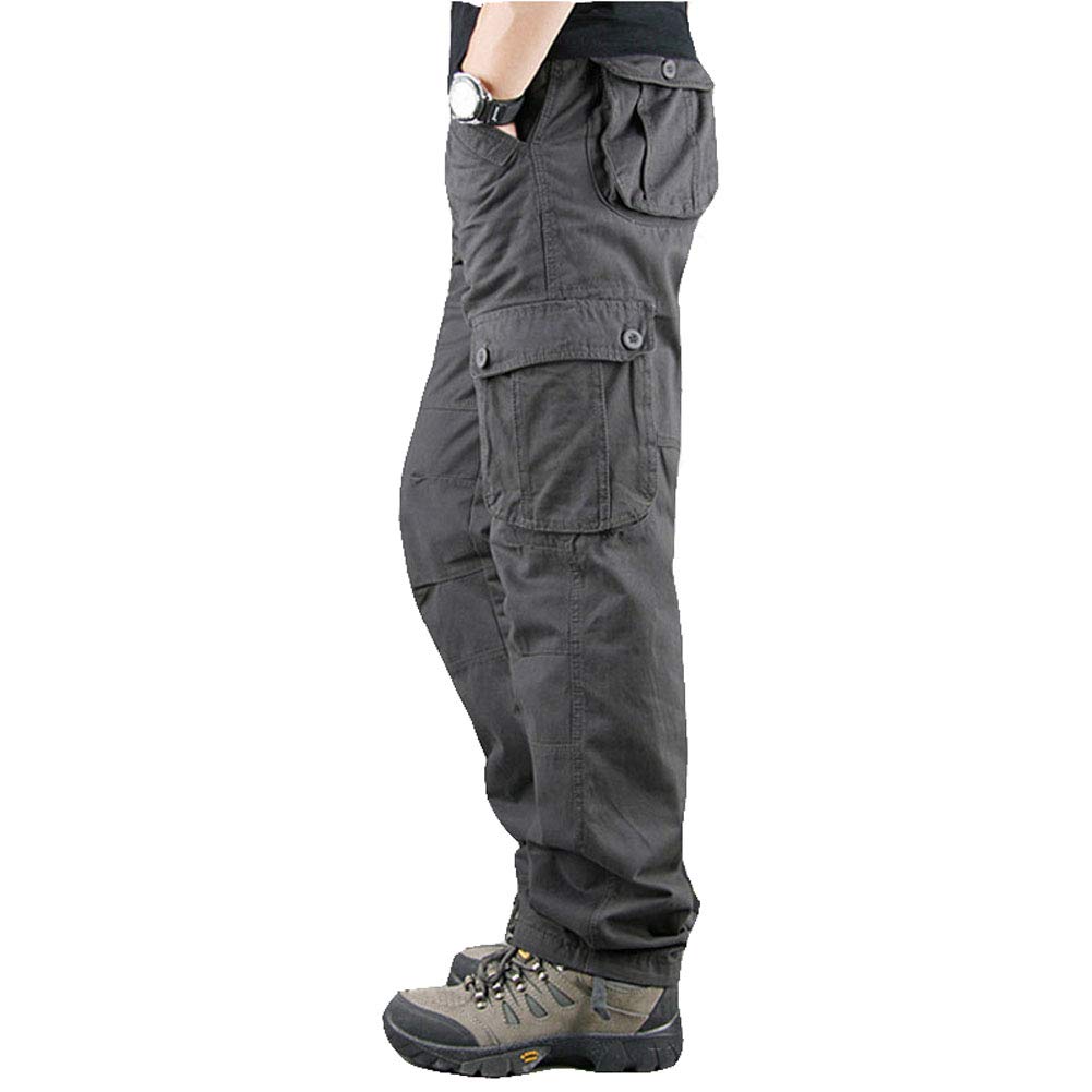 Lilychan Men's Lightweight Cargo Pants - Hiking, Army Combat & Work Pants with 6 Pockets - Durable Outdoor Casual Pants for Hiking, Camping & Everyday Wear