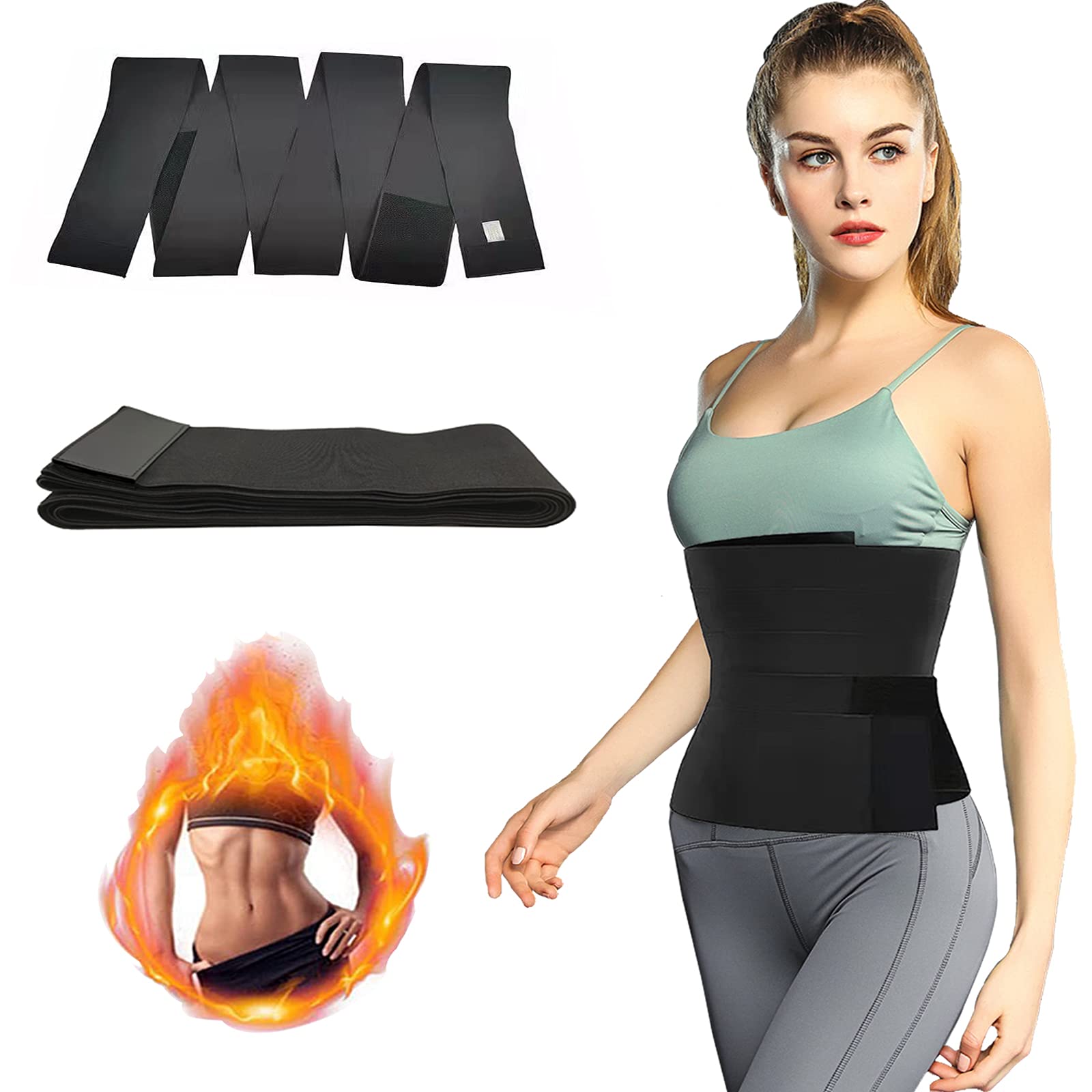 5M/6M Invisible Waist Trainer Wrap for Women - Seamless Shapewear Girdle Bandage for Tummy Control & Body Shaping - Perfect for Daily Wear, Workouts & Special Occasions (Black)