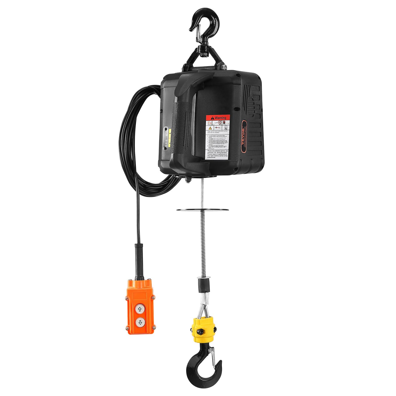 VEVOR 3-in-1 Electric Hoist Winch - 1100lbs Capacity, 1500W Portable Power Winch Crane - 110V/120V with 22.9ft Lifting Height & 13ft/min Speed - Includes Manual, Wired & Wireless Remote Control - Overload Protection - Perfect for Garage, Workshop, Construction, and Heavy Lifting Tasks