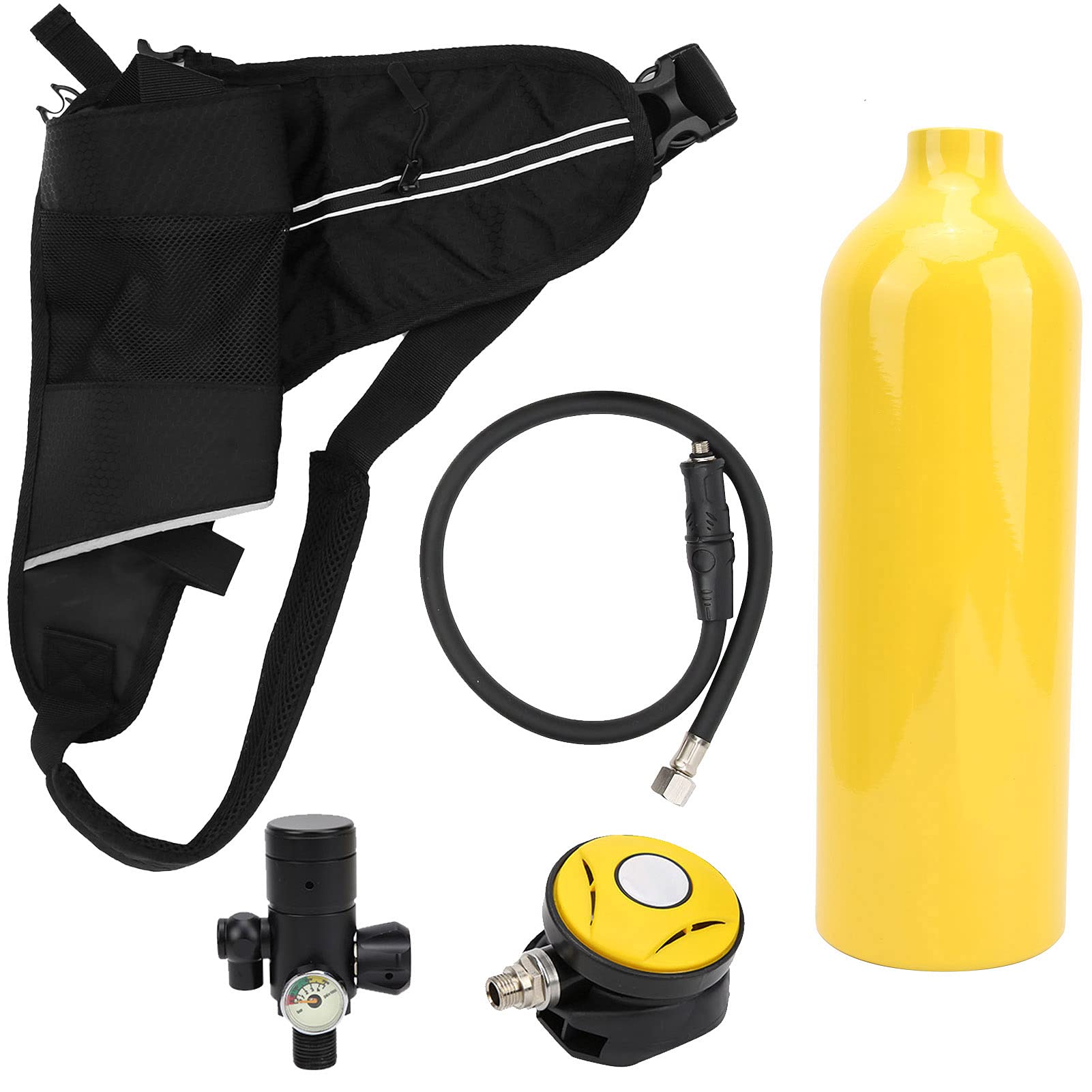 Portable Oxygen Tank Set for Scuba Diving - Underwater Breathing Equipment Kit with Yellow Tank | Perfect for Professional Divers, Snorkeling & Emergency Oxygen Supply