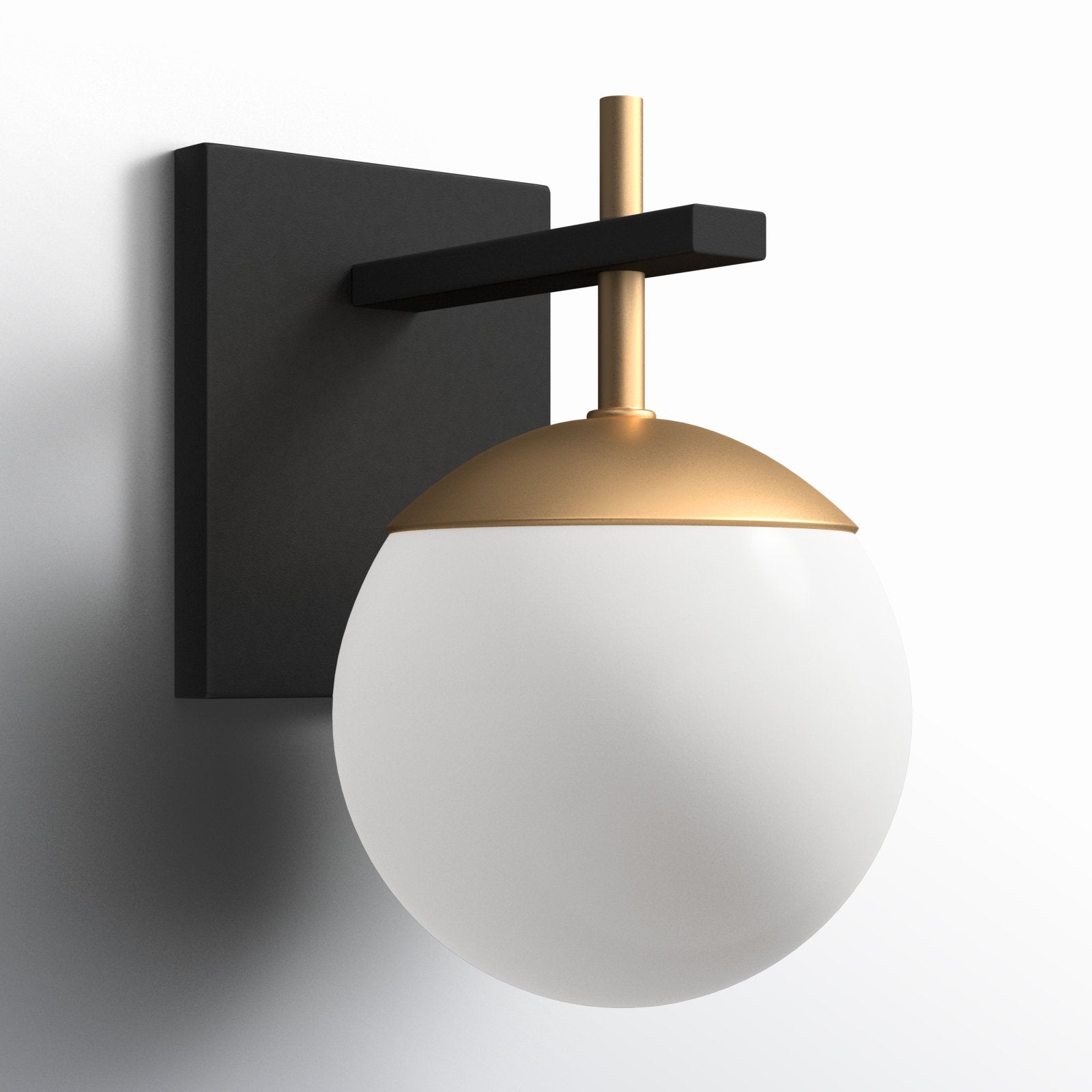 Harmony Globe Wall Sconce Light Fixture - Modern Glass Globe Wall Lamp for Bedroom, Living Room & Hallway Decor