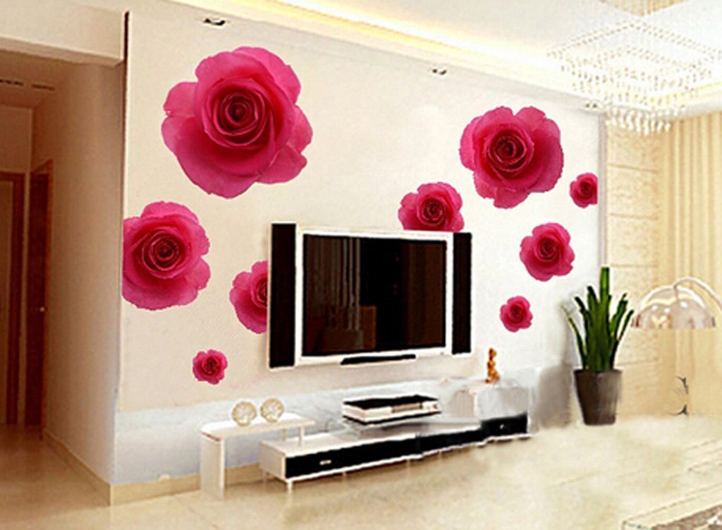 KAMAY'S Blood Rose Wall Stickers - Waterproof Art Decal for Home Decor