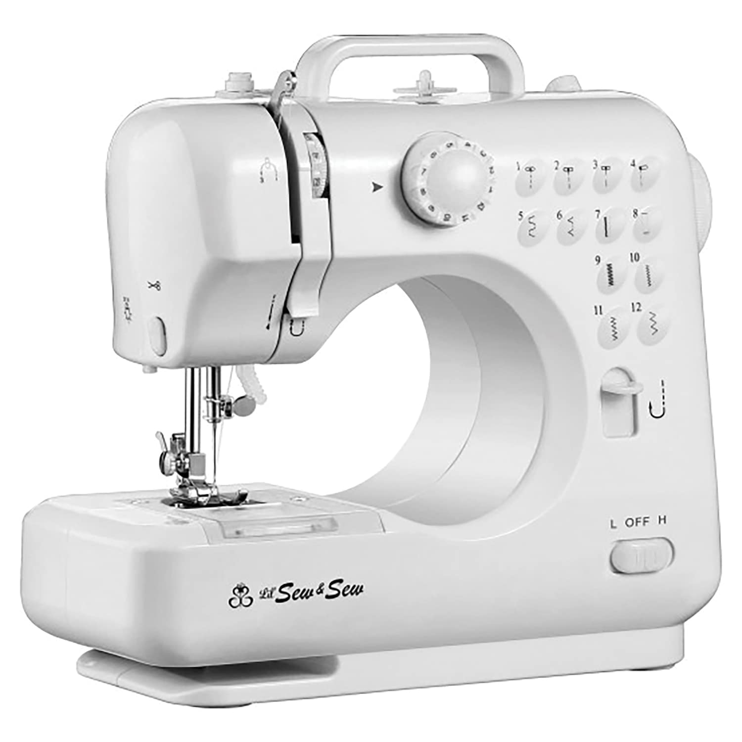 Michley LSS-505+ 12-Stitch Compact Sewing Machine for Beginners - White Portable Desktop Sewing Machine for Quilting, Mending & DIY Crafts