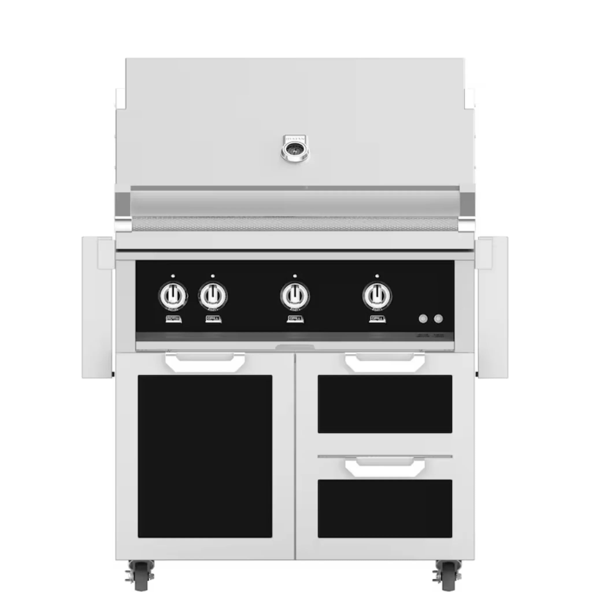 Hestan 36-Inch Freestanding Outdoor Gas Grill with Door & Double Storage Drawers - GBR36 GCR36 - Perfect for Backyard BBQs, Patio Cooking, and Outdoor Entertaining
