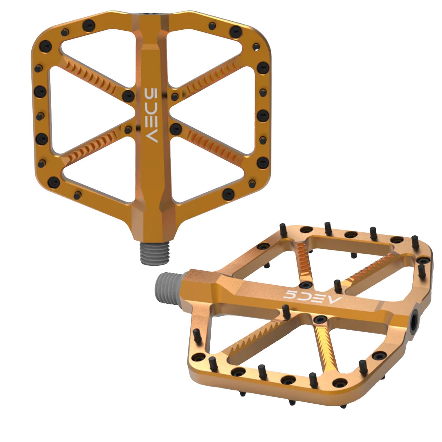 5Dev Trail/Enduro Bike Pedals - Premium Kash Bronze Bearings for Mountain Biking | Durable MTB Pedals for Trail Riding & Enduro Racing