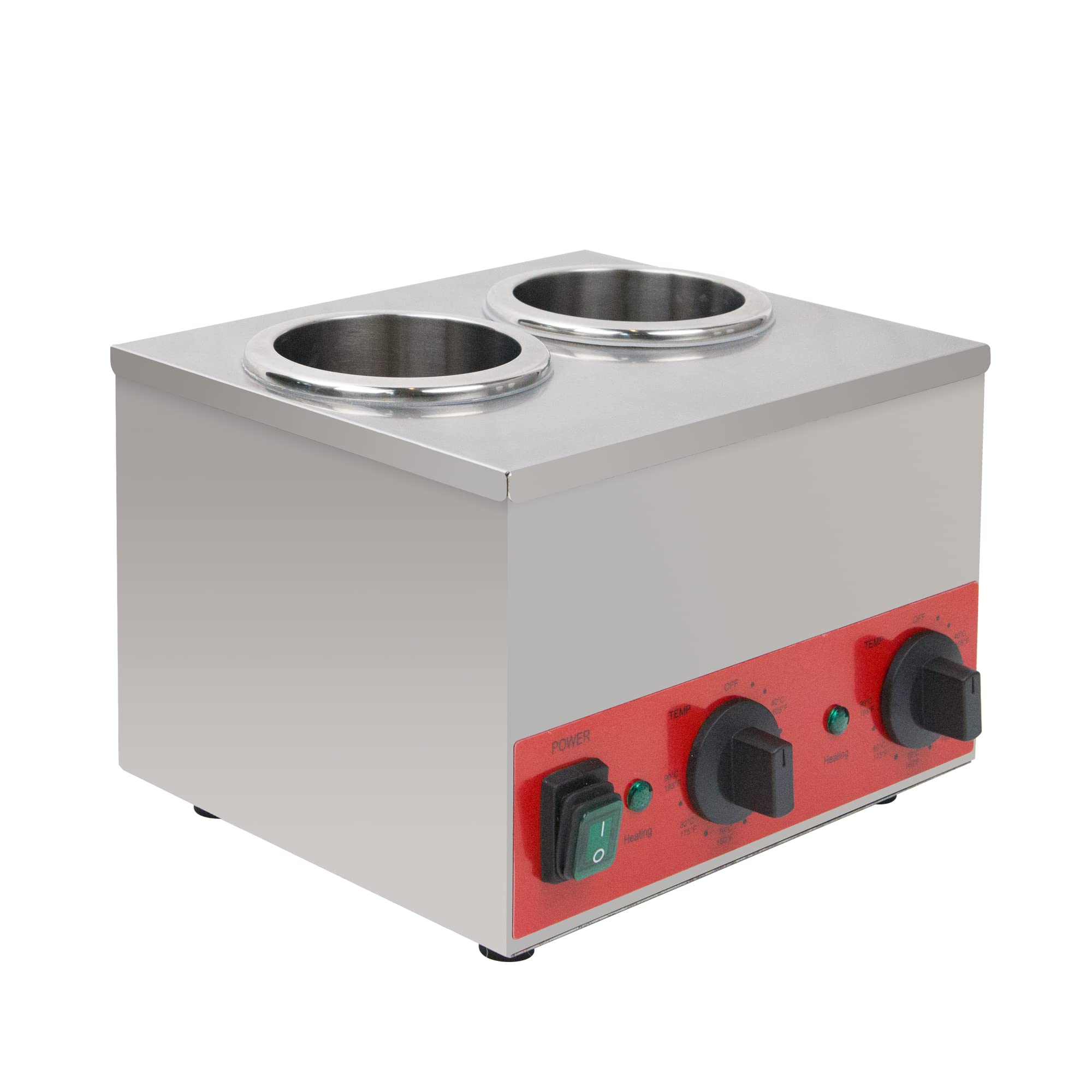 **Electric Hakka Sauce Bottle Warmer - Commercial Double Dispenser for Nacho Cheese, Jam, Chocolate & Butter - 105-195℉ Temperature Control, 110V (2 Grids) - Perfect for Restaurants, Cafes & Catering Events**