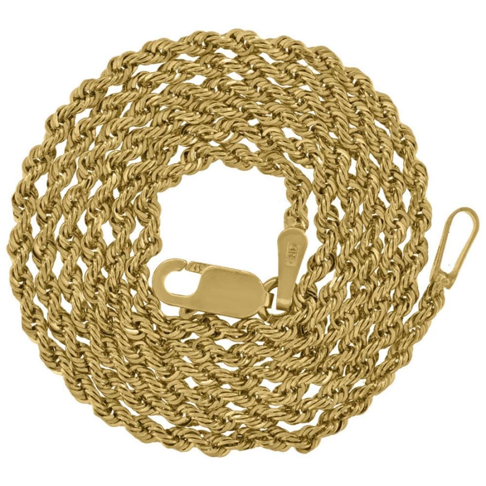 10K Solid Yellow Gold Rope Chain Bracelet or Necklace for Women & Men - Durable Everyday Jewelry for Gifts, Parties, and Special Occasions