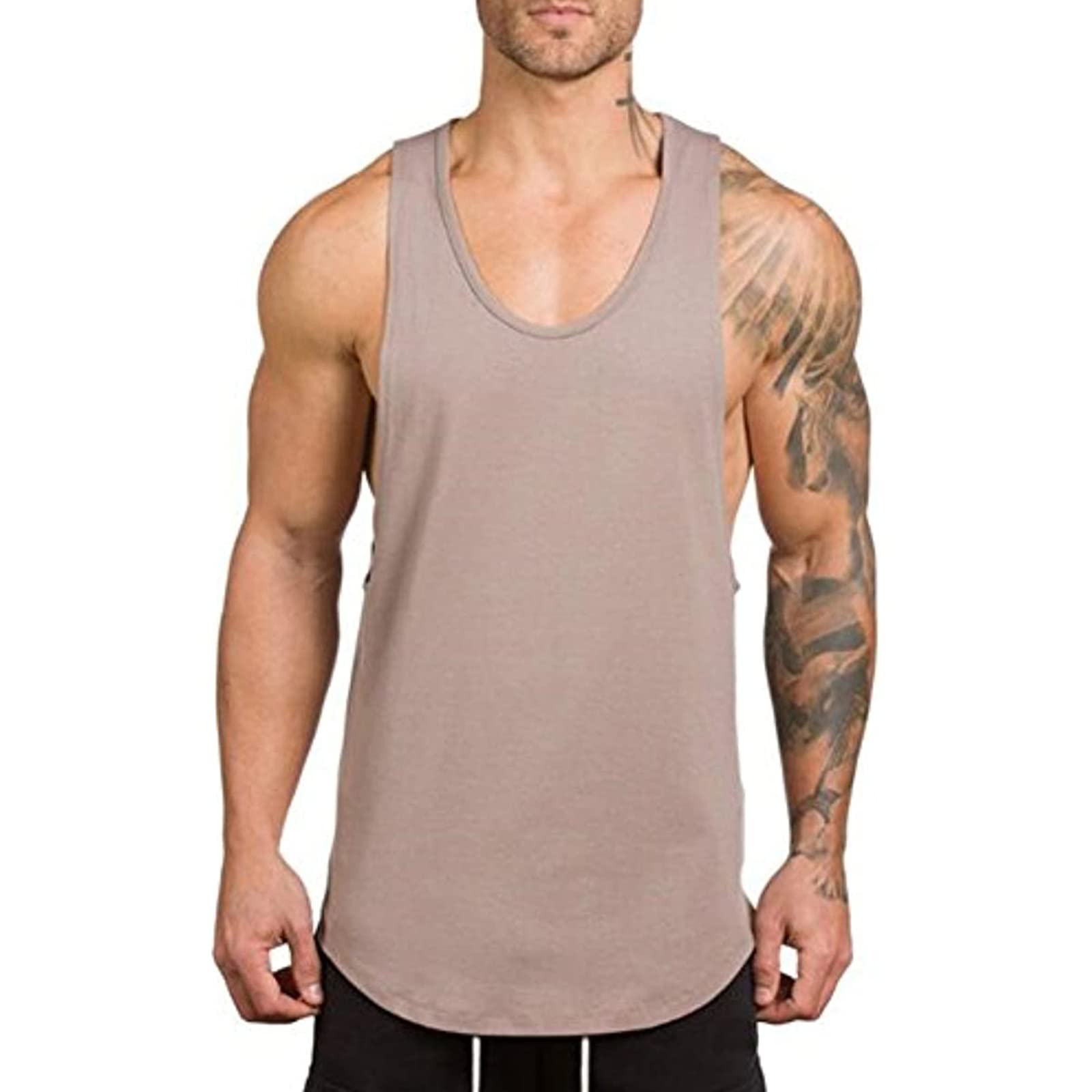 ZUEVI Men's Workout Tank Tops - Sleeveless Muscle Shirts for Bodybuilding & Gym Training - Breathable Athletic Stringer Tees for Men's Fitness & Summer Outdoor Activities