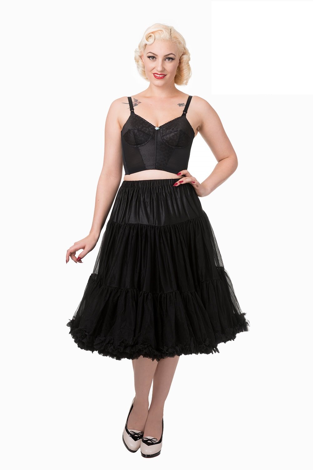 Vintage Rockabilly Swing Dance Bridal Underskirt - Super Soft Black Petticoat 26