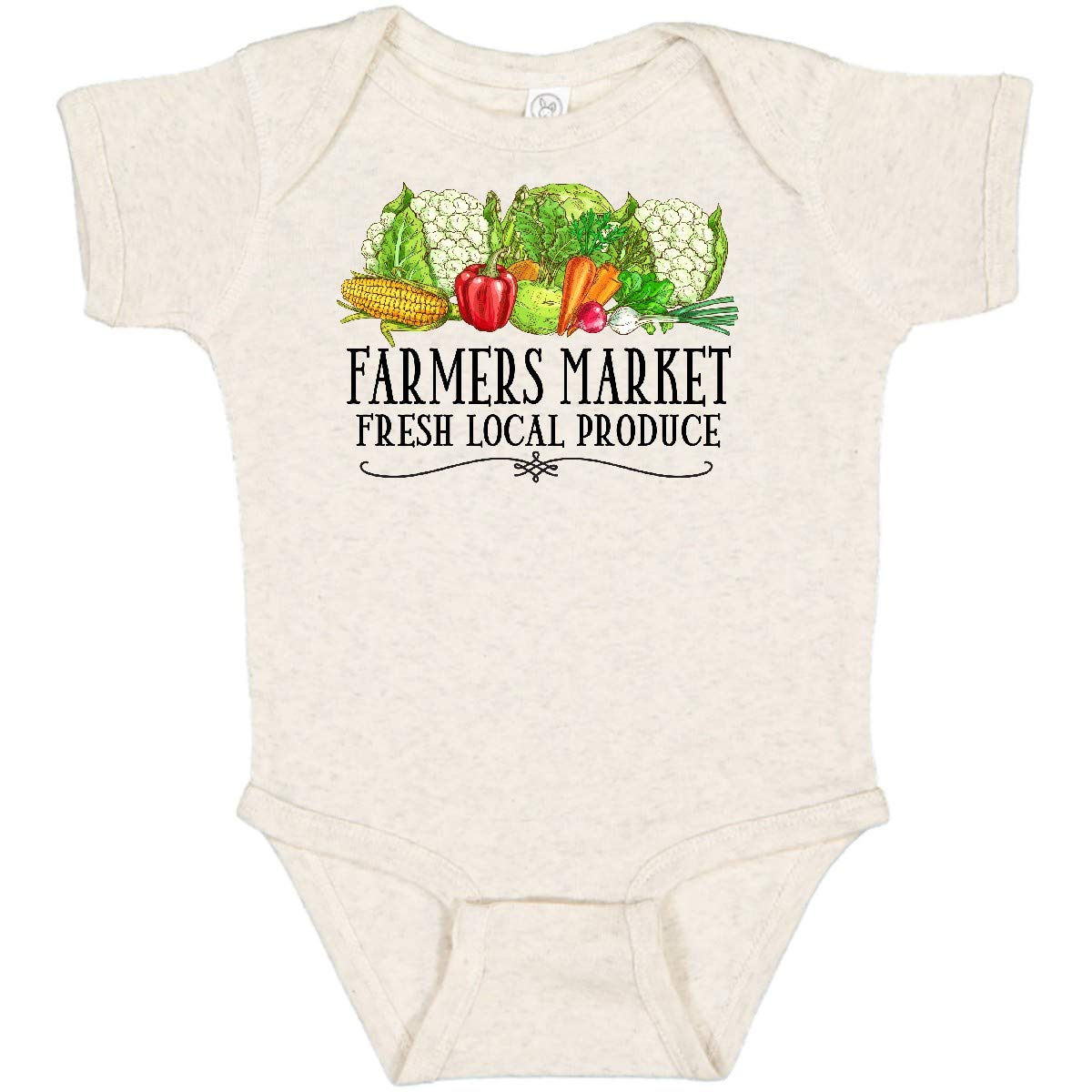 Inktastic Farmers Market Fresh Local Produce Baby Bodysuit - Organic Cotton Infant Onesie for Boys & Girls - Perfect for Farmers Market Outings & Playdates