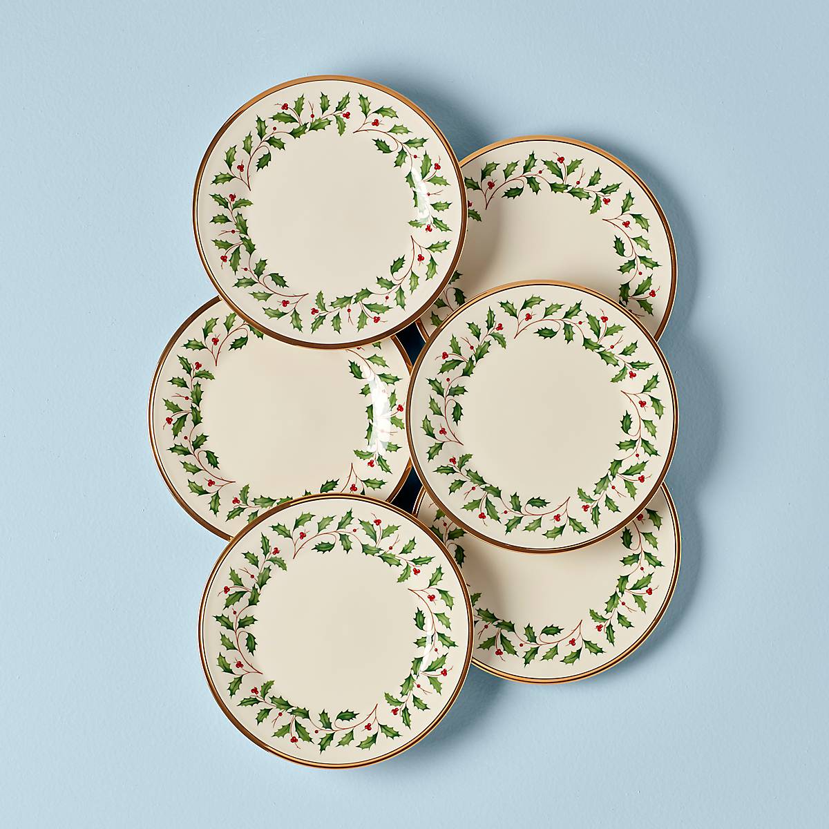 6-Piece Holiday Salad Plate Set - Elegant Dinnerware for Christmas, Thanksgiving & Special Occasions - Perfect for Holiday Parties, Family Gatherings & Festive Dining