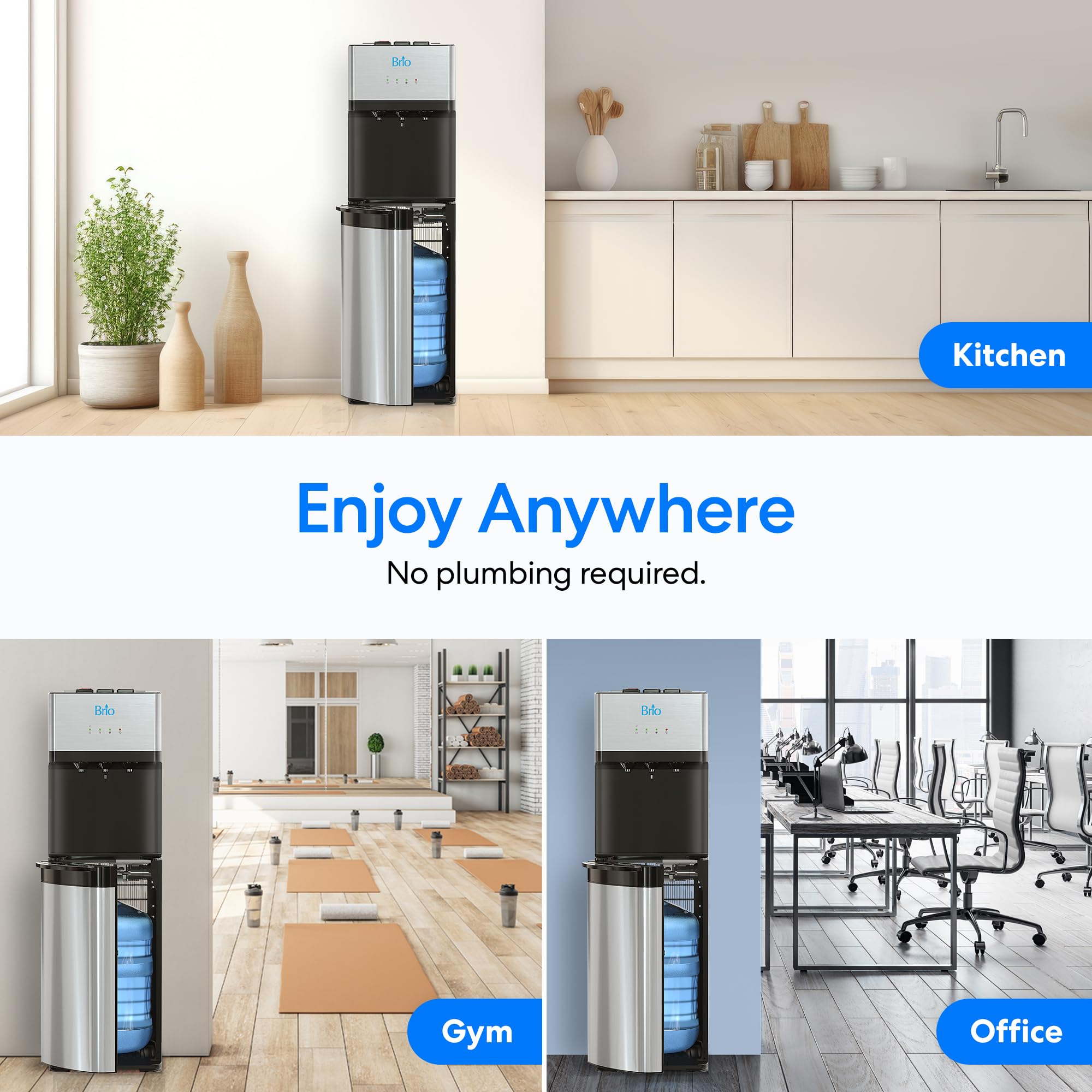Brio Self-Cleaning Bottom Loading Water Cooler Dispenser - Limited Edition with 3 Temperature Settings (Hot, Cold & Cool) - UL/Energy Star Certified - Perfect for Home, Office & Commercial Use