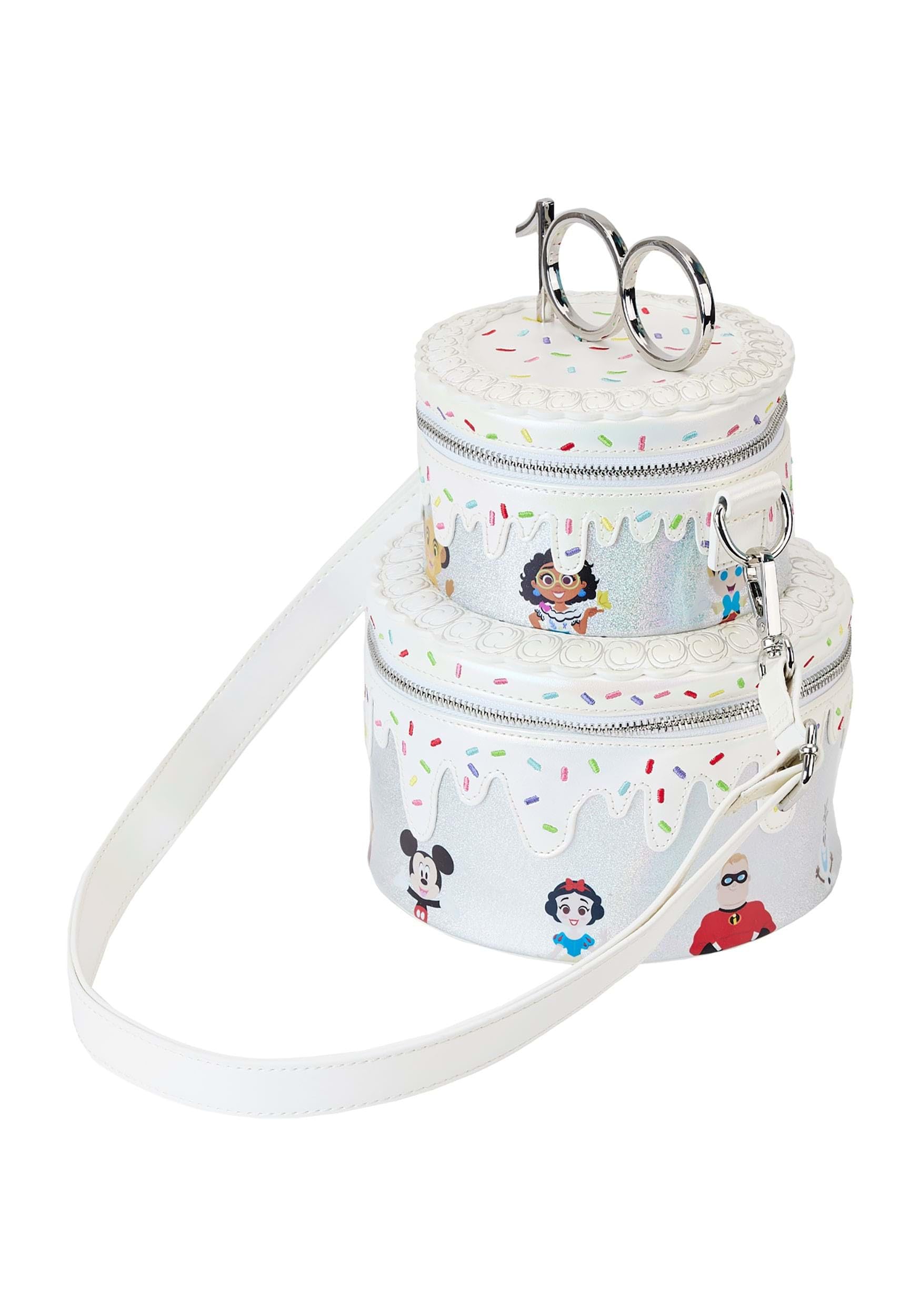 Loungefly Disney 100th Anniversary Celebration Cake Crossbody Bag - Official Disney Collectible Purse for Women | Perfect for Theme Parks, Cosplay & Everyday Use