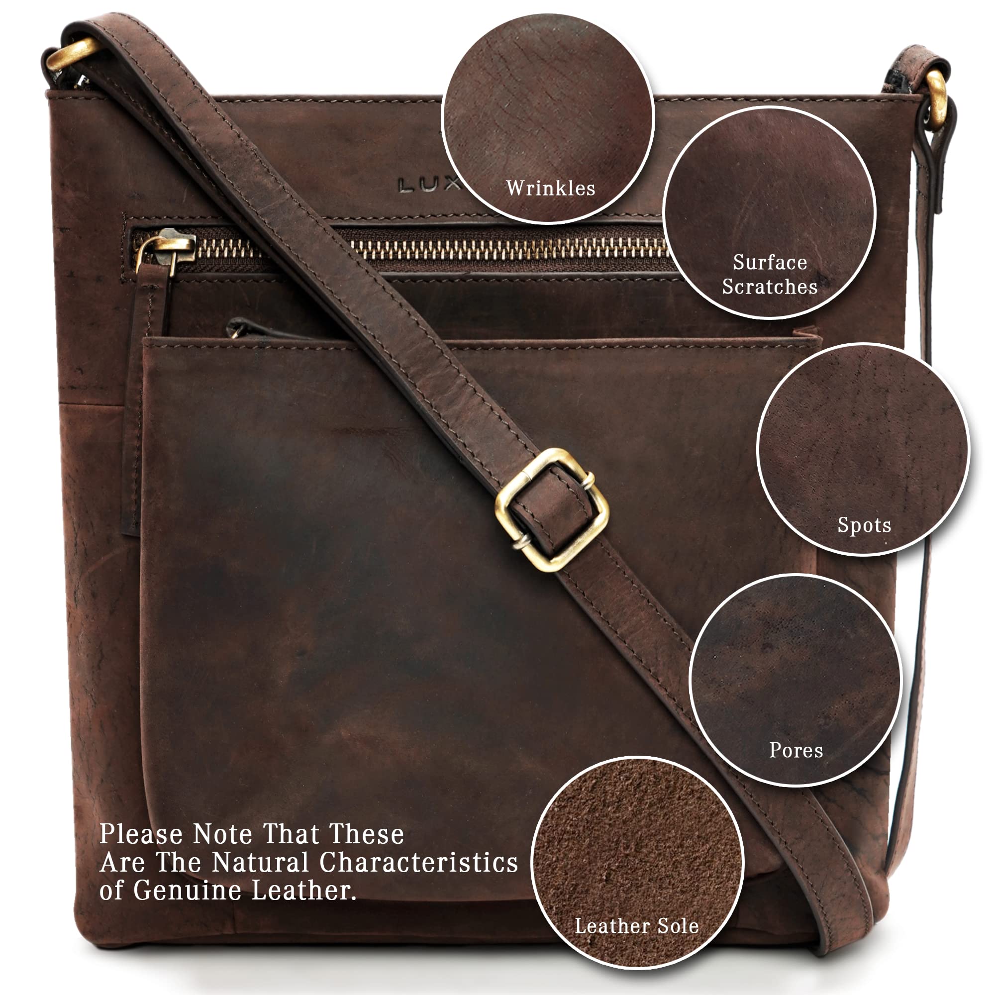 Genuine Leather Crossbody Bags for Women - Premium Handmade Leather Shoulder Purse with Adjustable Strap | Perfect for Travel, Shopping & Everyday Use