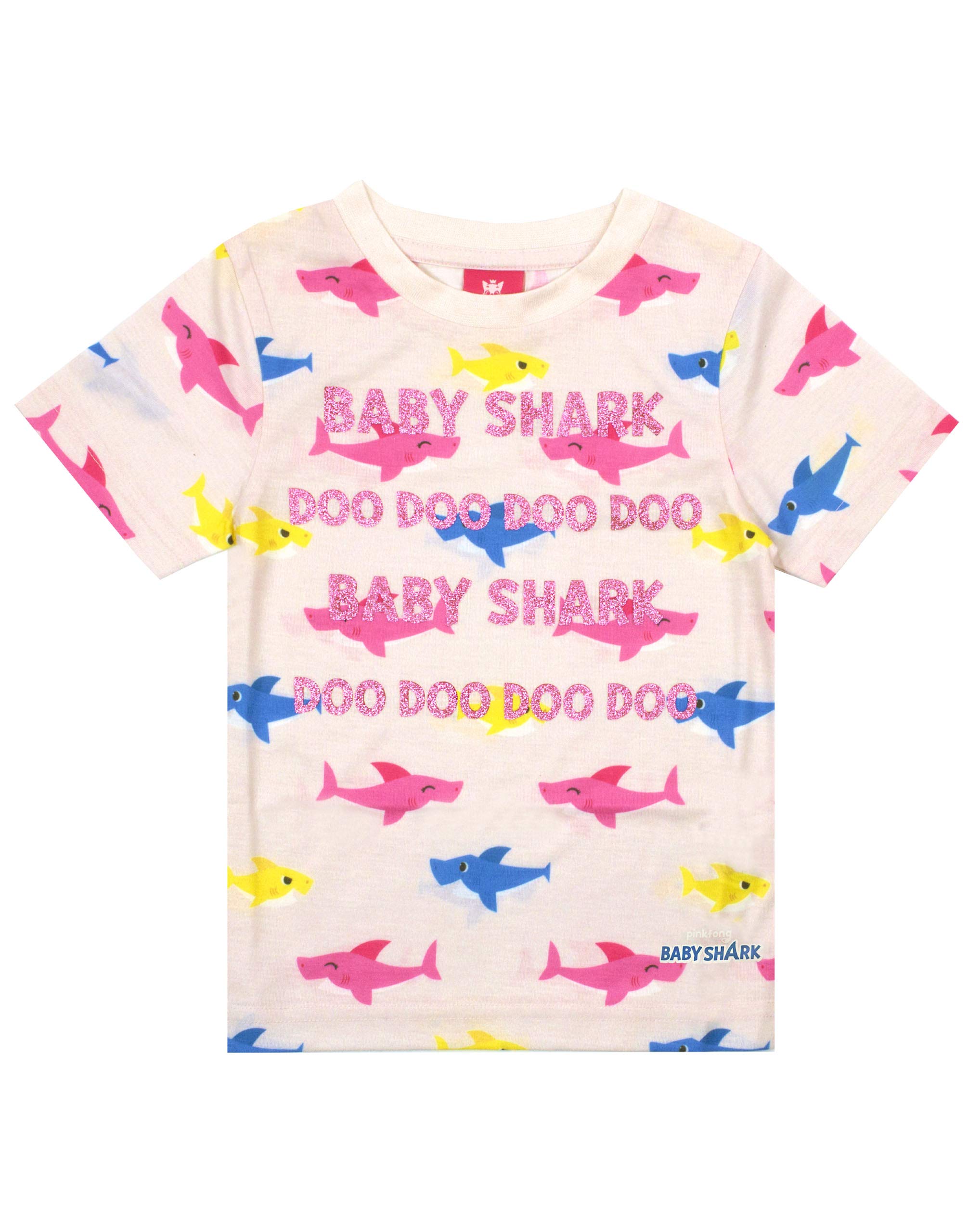 Baby Shark Glitter T-Shirt for Girls 5-6 Years - Playtime & Party Wear