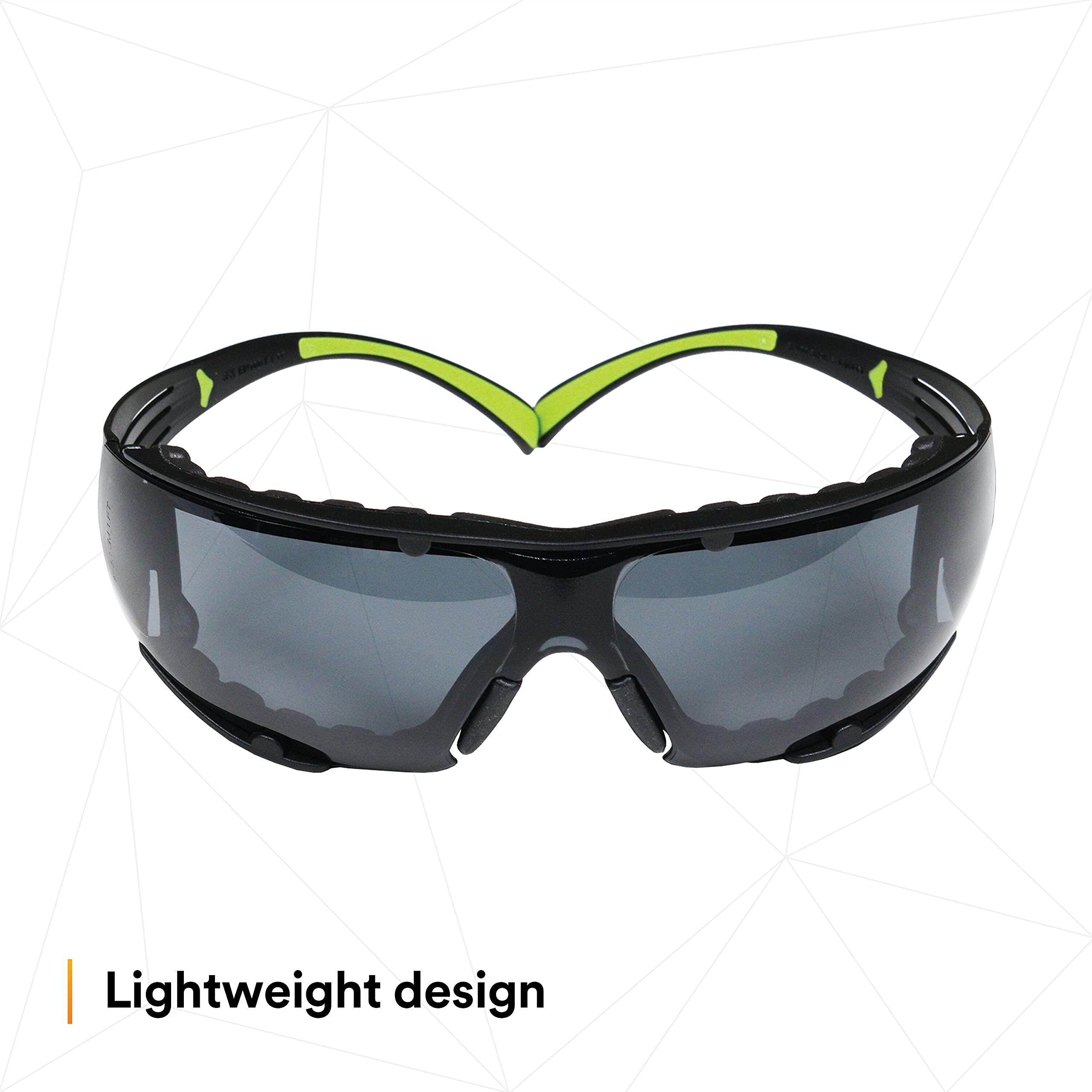 3M SecureFit 400 Safety Glasses for Men & Women - Z87 Certified, Anti-Fog & Anti-Scratch Gray Lens, Green/Black Polycarbonate Frame with UV Protection - Ideal for Construction, Woodworking, Lab Work & DIY Projects