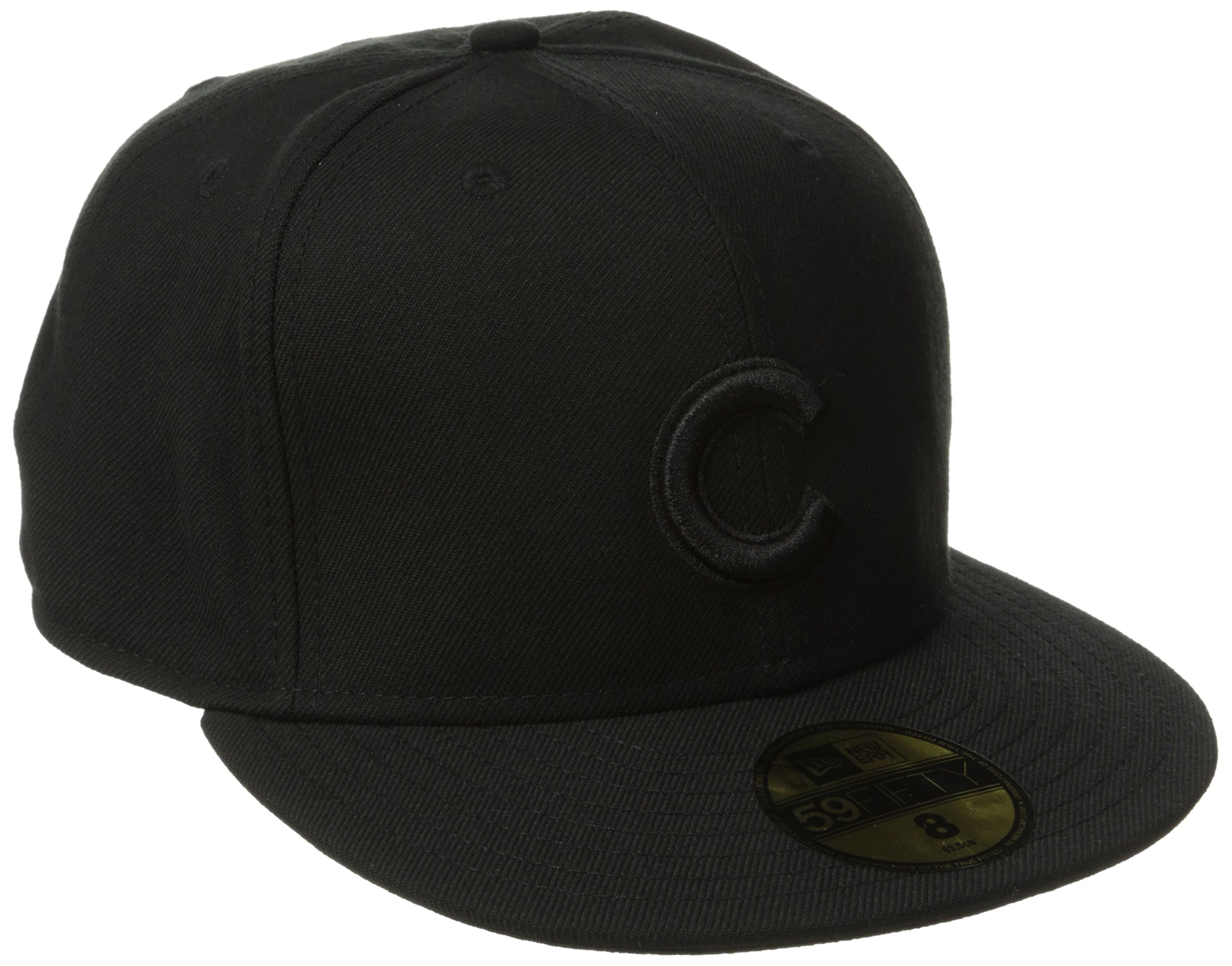 New Era MLB Black on Black 59FIFTY Fitted Baseball Cap - Official Licensed Hat for Men & Women - Perfect for Games, Streetwear & Sports Fans