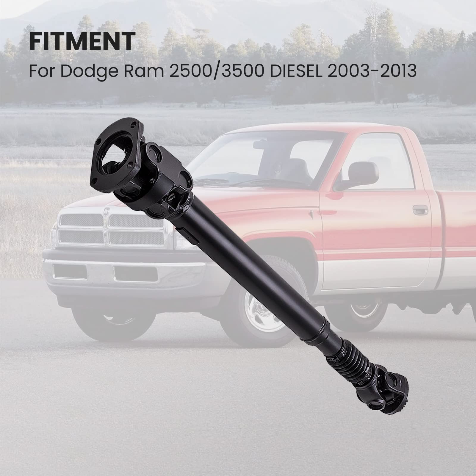 Tuningsworld Front Drive Shaft for Dodge Ram 2500 3500 Diesel 2003-2013 (6-Speed Automatic Transmission) - Replacement Part 52123326AB Propeller Driveshaft | Off-Roading, Towing & Heavy-Duty Performance Upgrade