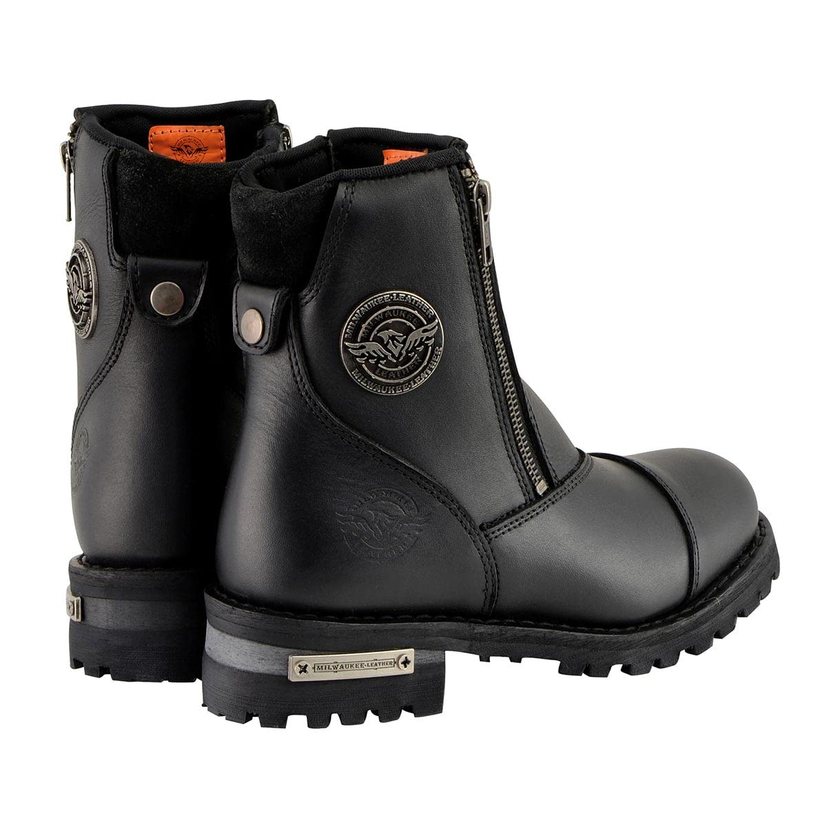 Milwaukee Leather MBM102 Men's Black Smooth Double-Sided Zipper Motorcycle Boots Size 11.5 - Durable Riding Boots for Harley & Cruiser Bikes, Perfect for Long Rides & Commuting
