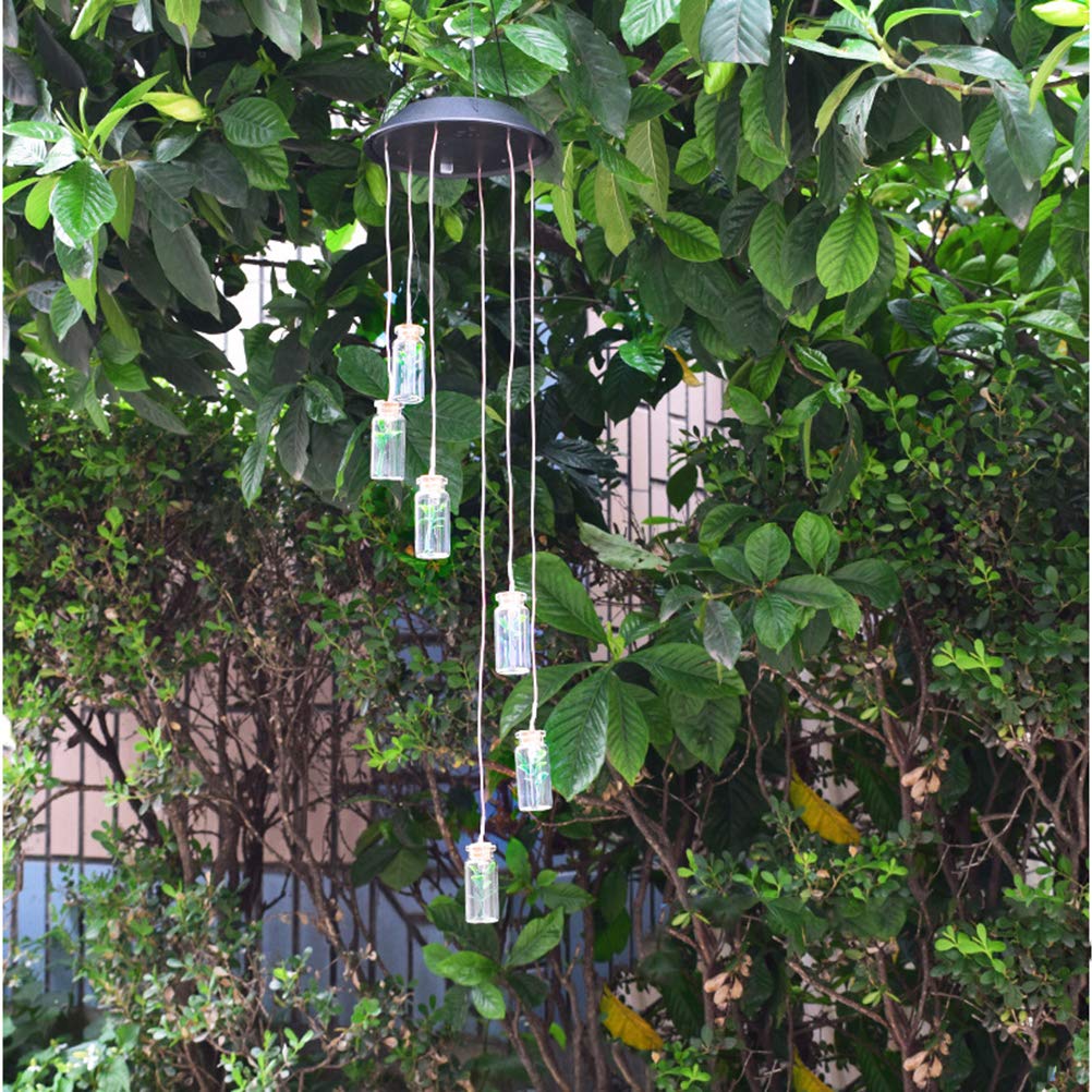 Solar Powered Wind Chime Lights - Outdoor Hanging Solar Lamp with Wind Chimes for Garden, Patio, Yard Decor - Weatherproof Landscape Lighting for Nighttime Ambience