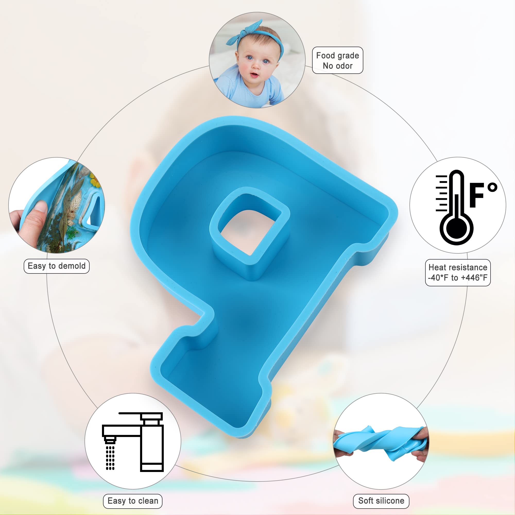 6 Inch 3D Silicone Letter Resin Molds - DIY Capital Alphabet Molds for Resin Casting | Perfect for Party Decorations, Home Decor, Wedding Signs & Craft Projects