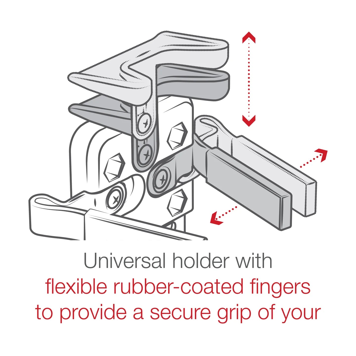 RAM Finger Grip Universal Phone & Radio Cradle Mount (RAM-HOL-UN4U) - Secure Holder for Smartphones, GPS Devices & Two-Way Radios in Cars, Trucks & Motorcycles