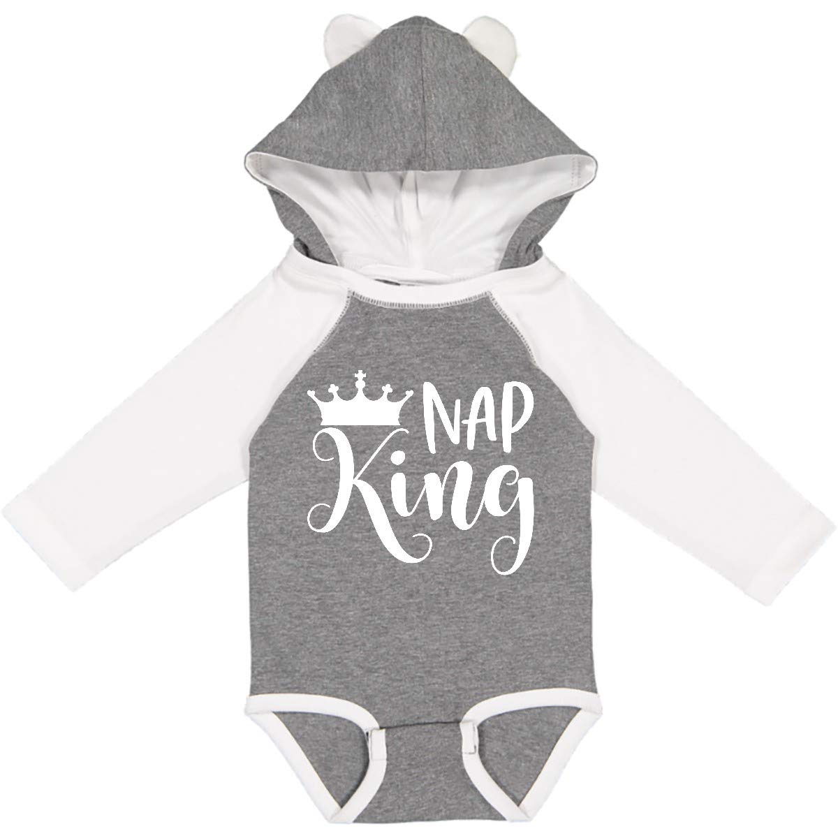 Inktastic Nap King with Crown Long Sleeve Baby Bodysuit - Soft Cotton Onesie for Newborns & Infants - Perfect for Playtime, Naptime & Photo Shoots