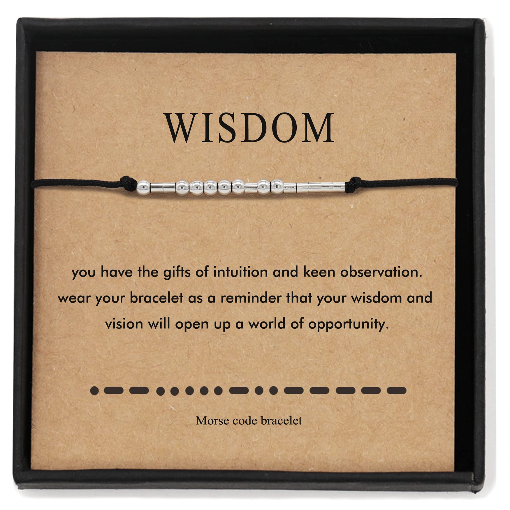 Morse Code Bracelet for Women & Men - Personalized Meaningful Gift with Card for Best Friend, Couple, Sisters, Family - Perfect for Birthdays, Anniversaries & Special Occasions